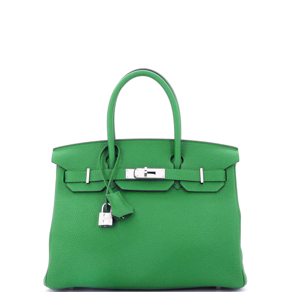Birkin Handbag Bamboo Togo with Palladium Hardware 30