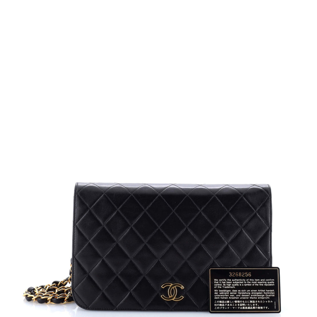 Vintage Full Flap Bag Quilted Lambskin Medium