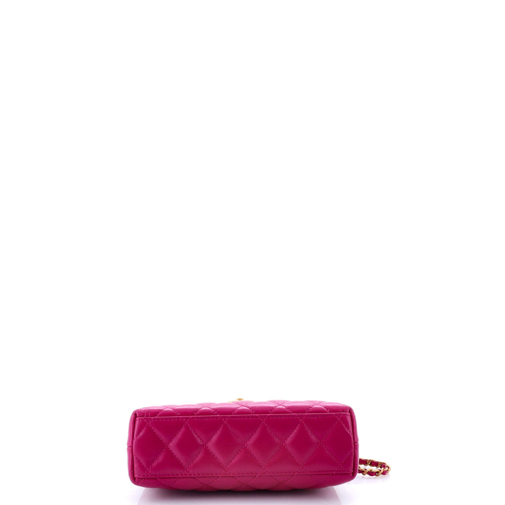 Kelly Top Handle Shopping Bag Quilted Shiny Aged Calfskin Mini