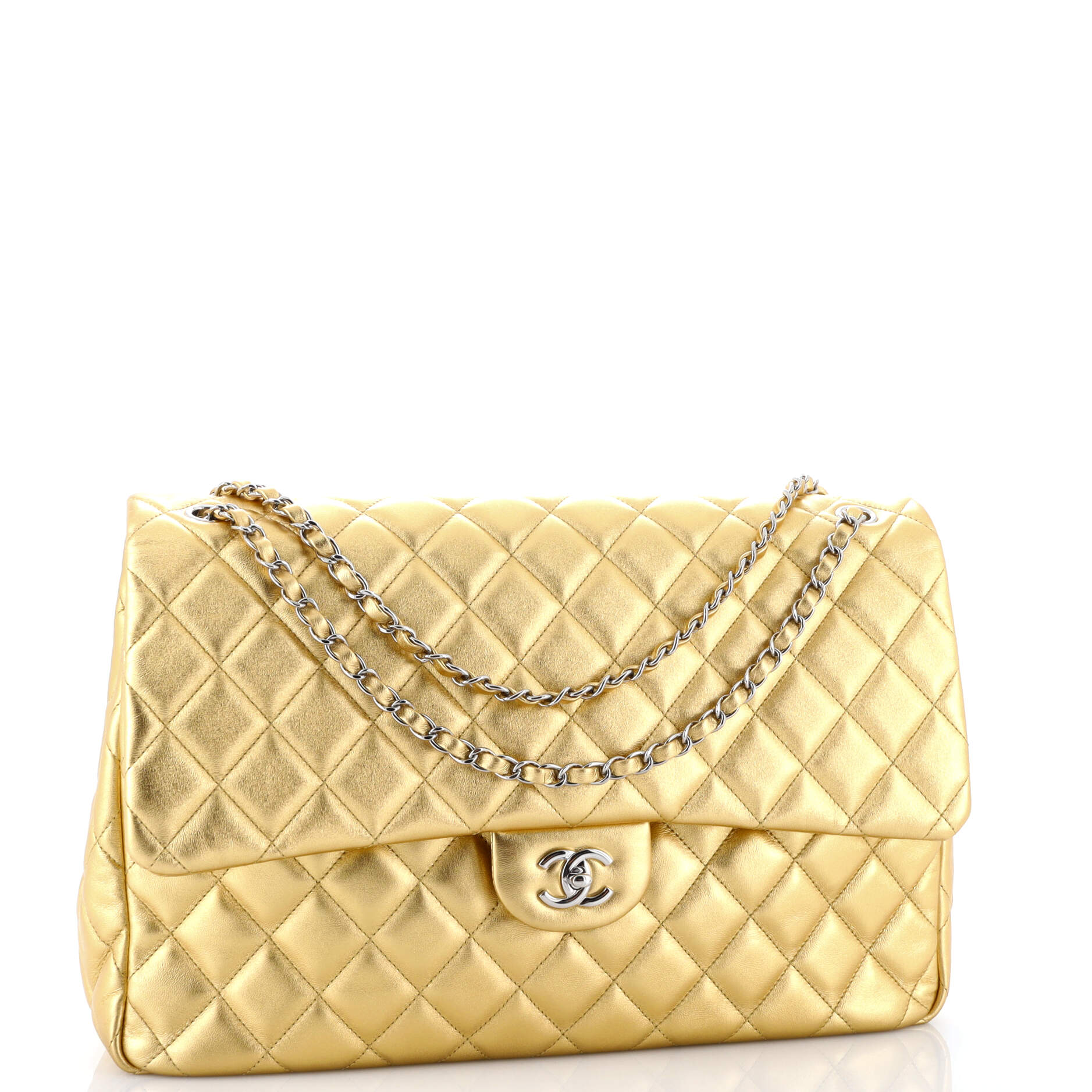 XXL Travel Flap Bag Quilted Calfskin Small
