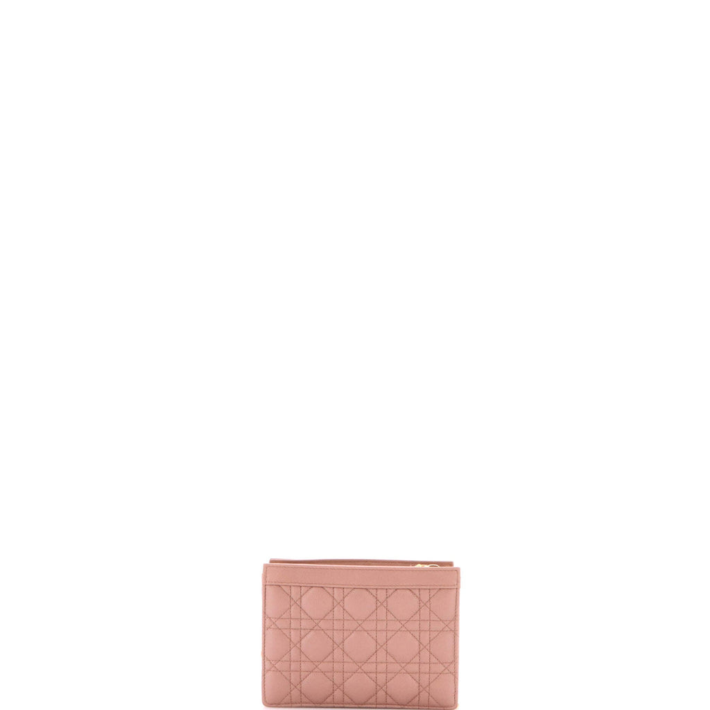 Caro Zipped Pouch With Chain Cannage Quilt Leather