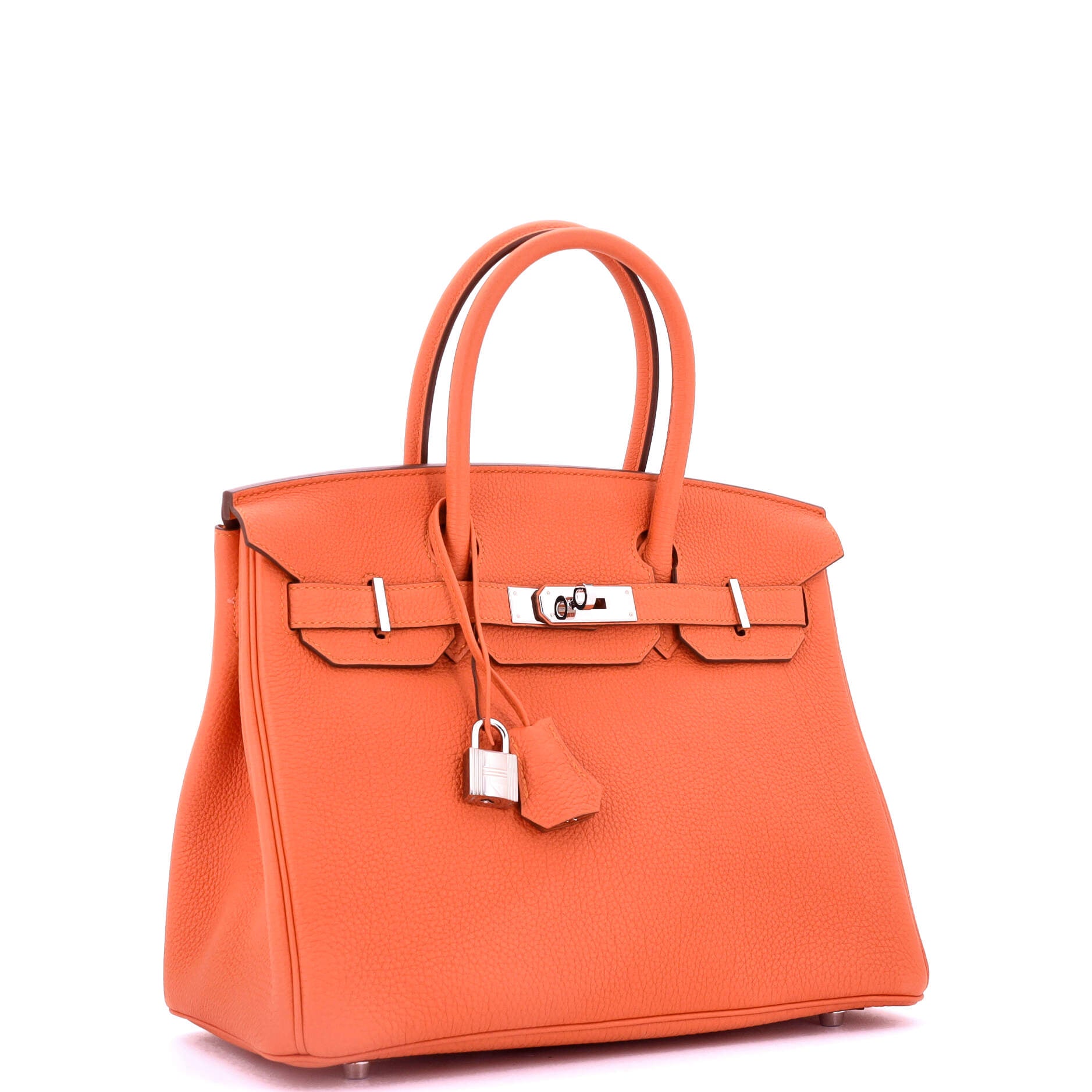 Birkin Handbag Feu Togo with Palladium Hardware 30