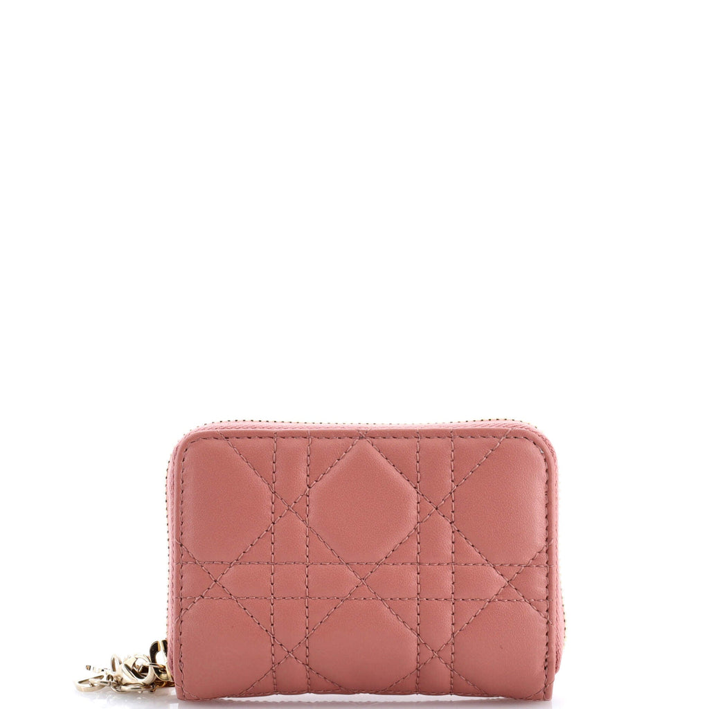 Ultra Matte Lady Dior Wallet Cannage Quilt Calfskin Mini