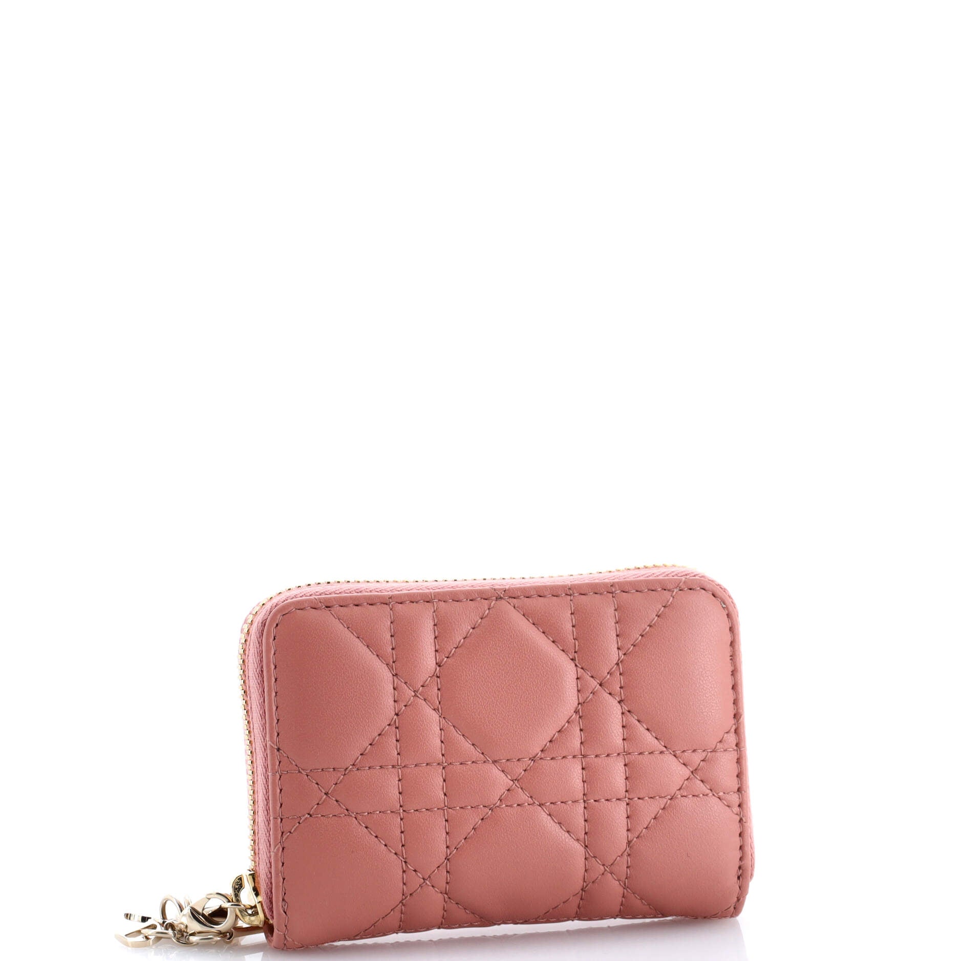 Ultra Matte Lady Dior Wallet Cannage Quilt Calfskin Mini