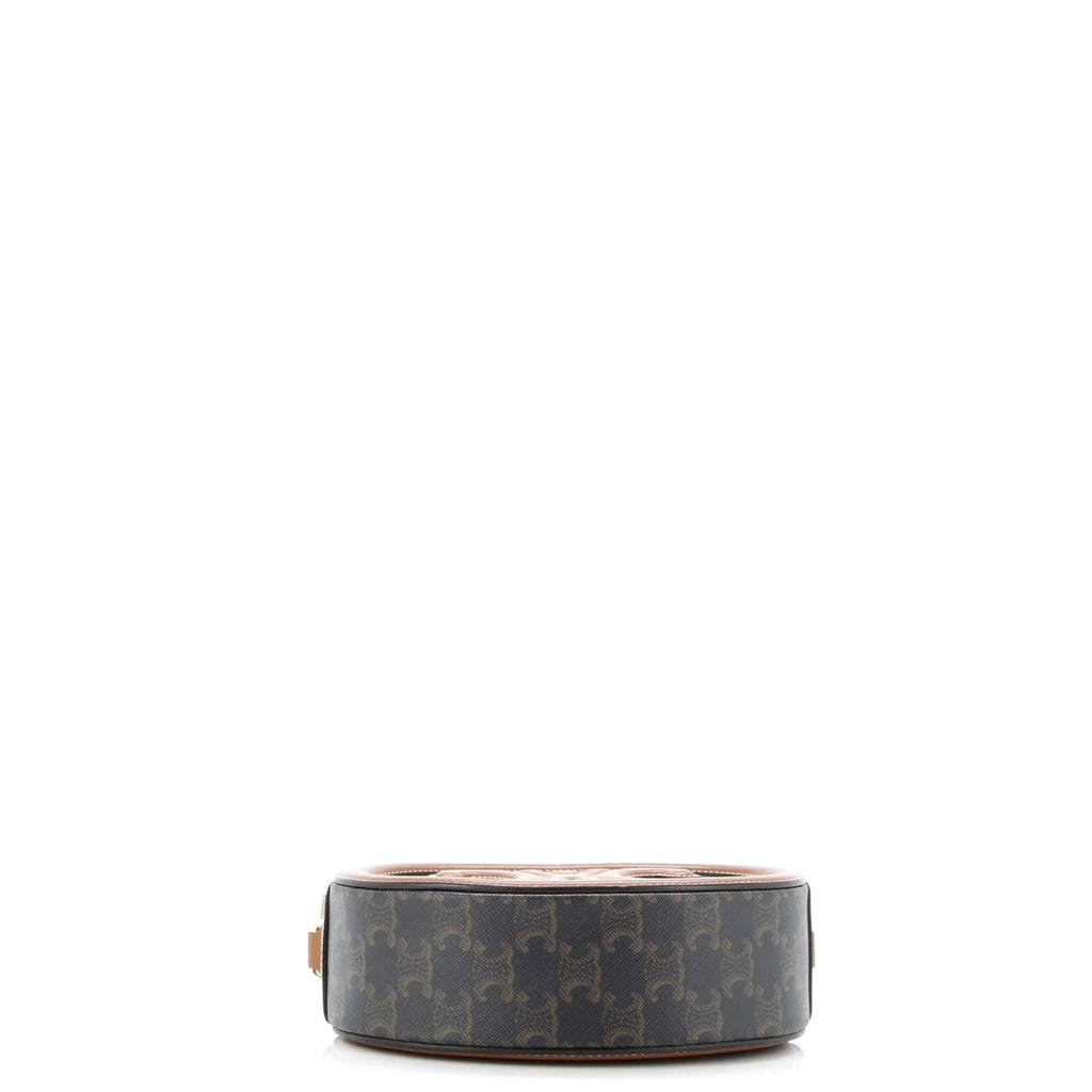 Triomphe Oval Crossbody Bag Triomphe Coated Canvas and Leather
