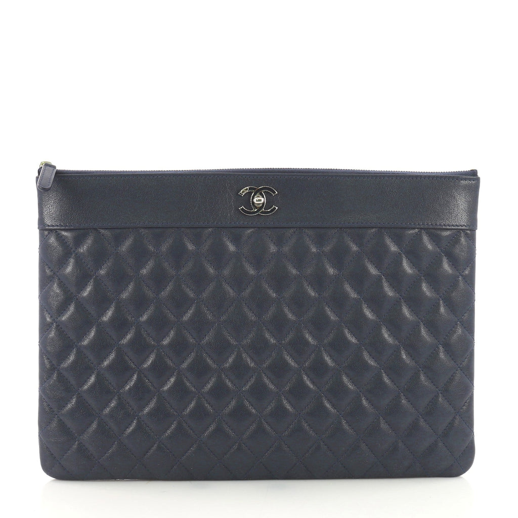 Mademoiselle Vintage O Case Clutch Quilted Sheepskin Large