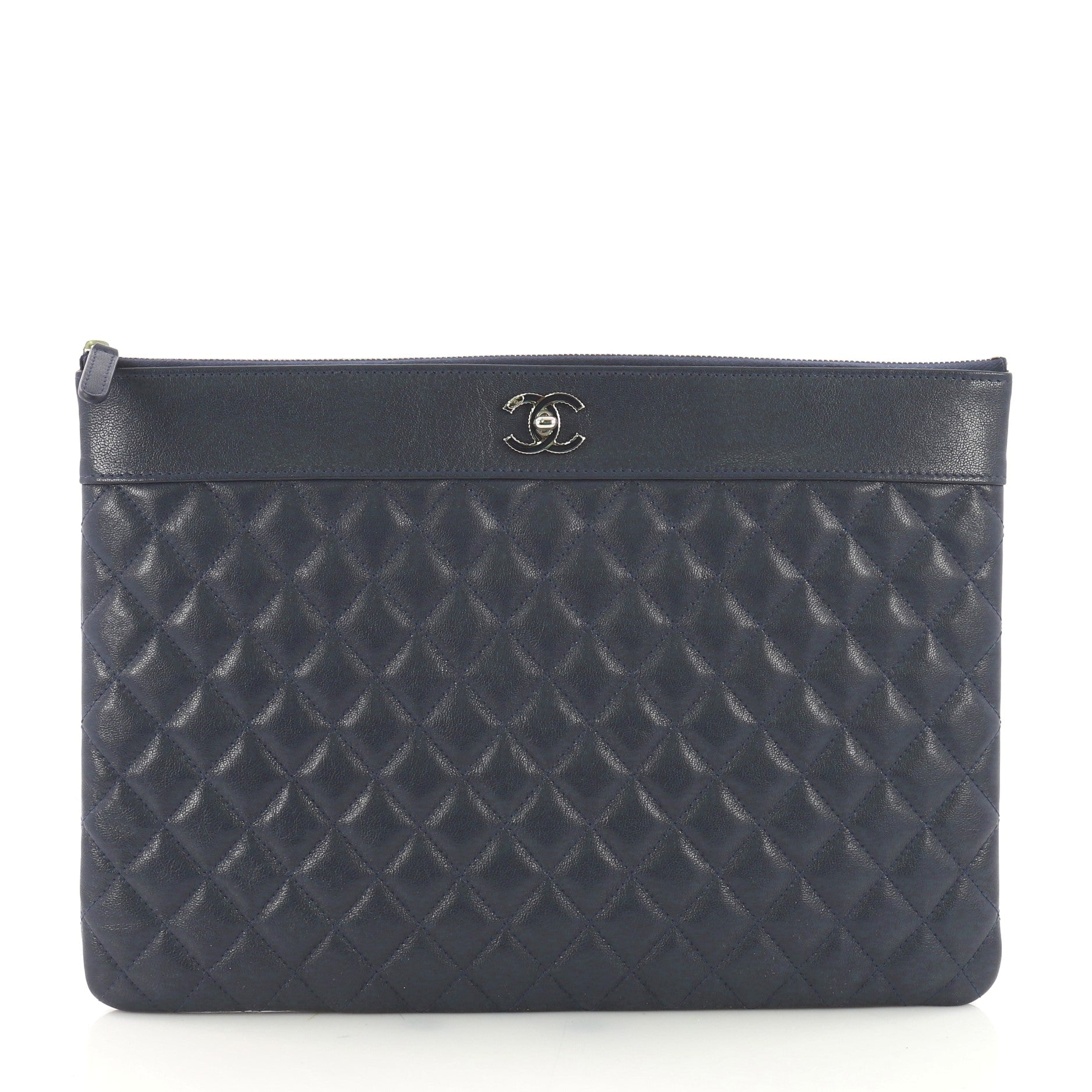 Mademoiselle Vintage O Case Clutch Quilted Sheepskin Large