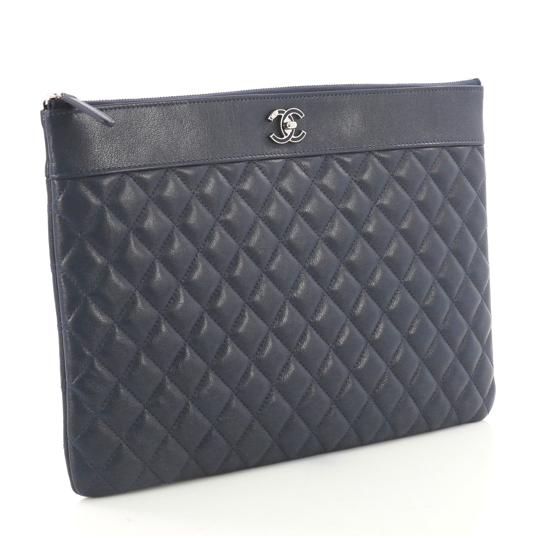 Mademoiselle Vintage O Case Clutch Quilted Sheepskin Large