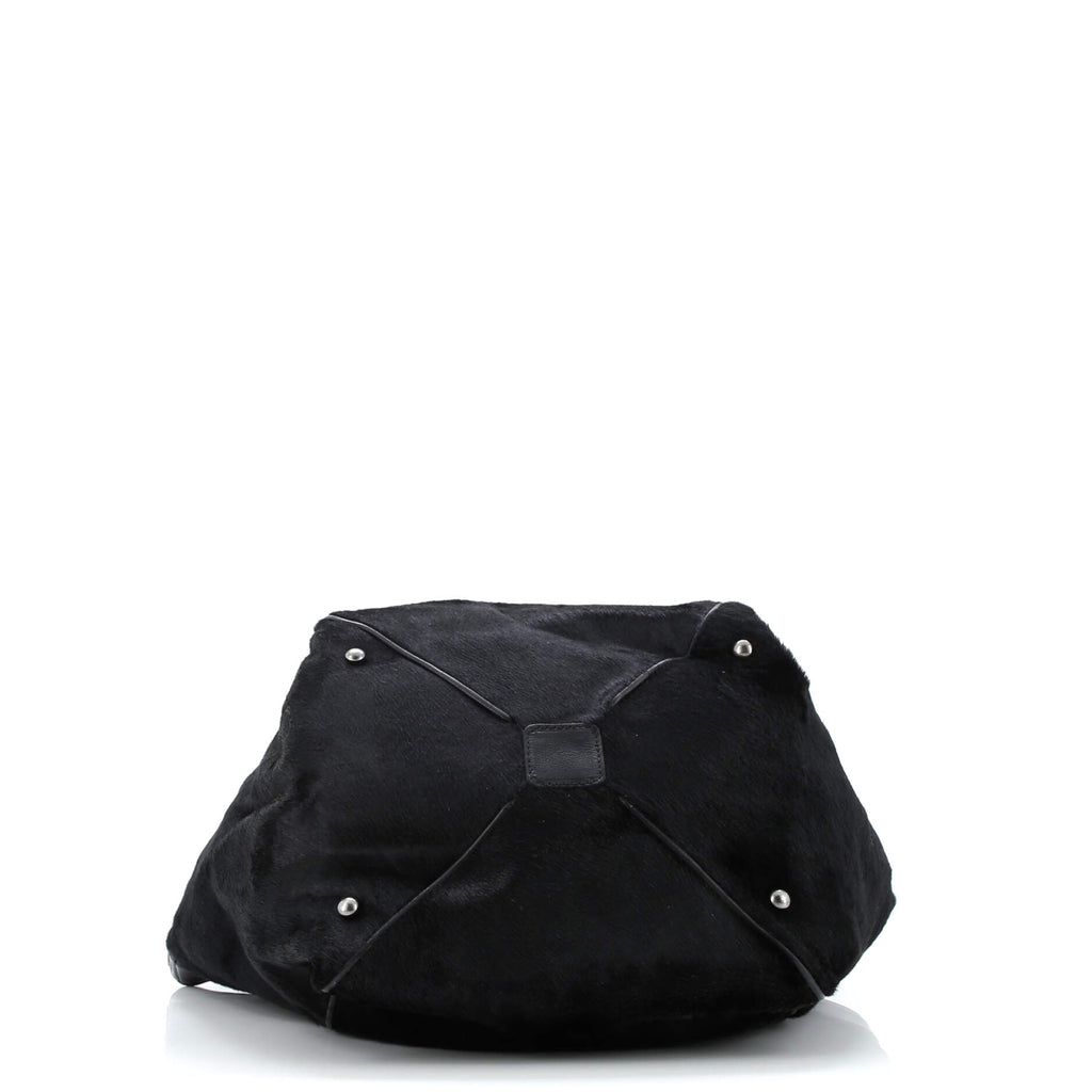 CC Chain Tote Pony Hair with Leather Large