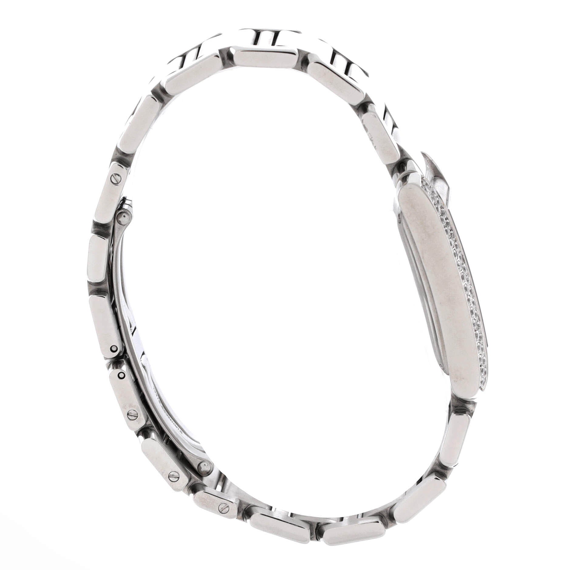 Tank Francaise Automatic Watch Stainless Steel with Diamond Bezel 28