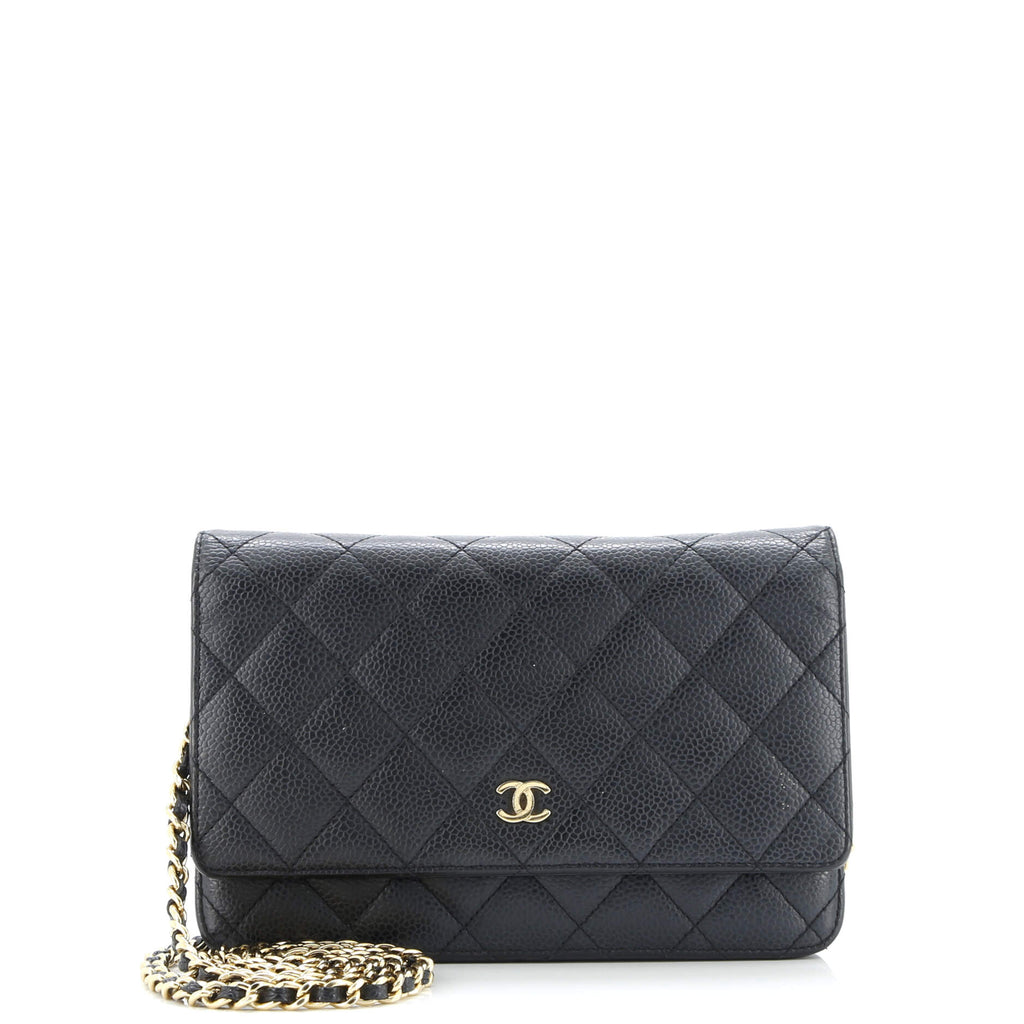 Wallet on Chain Quilted Caviar