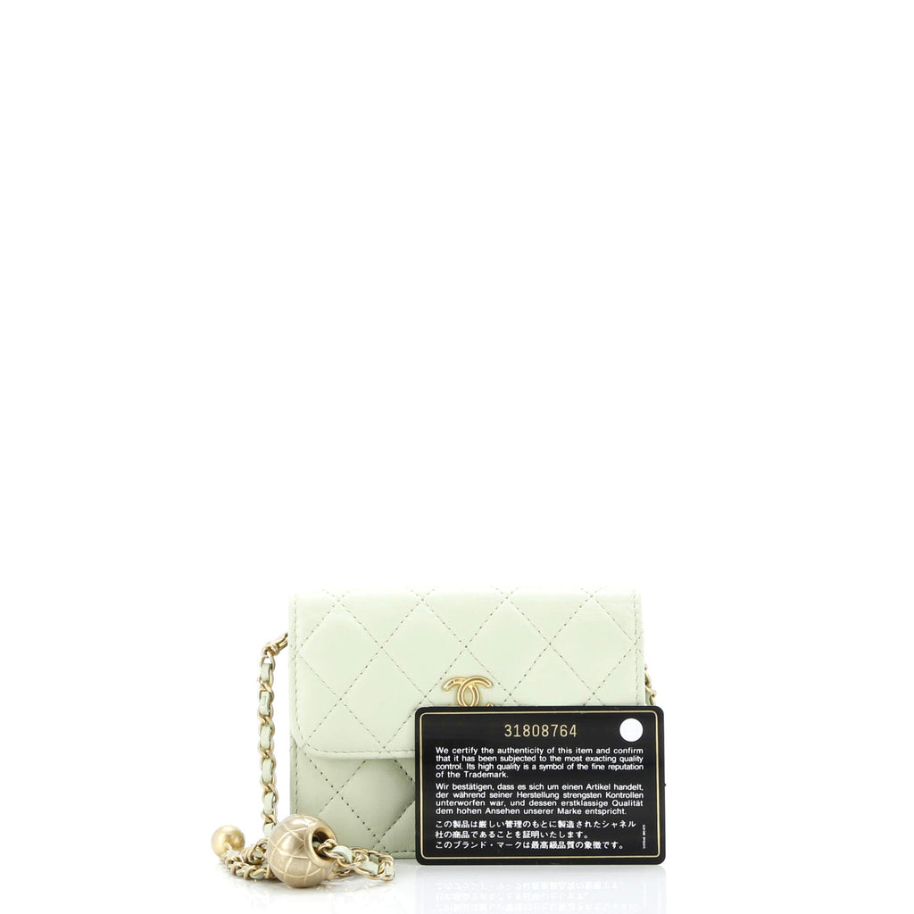 Pearl Crush Flap Clutch with Chain Quilted Lambskin Mini