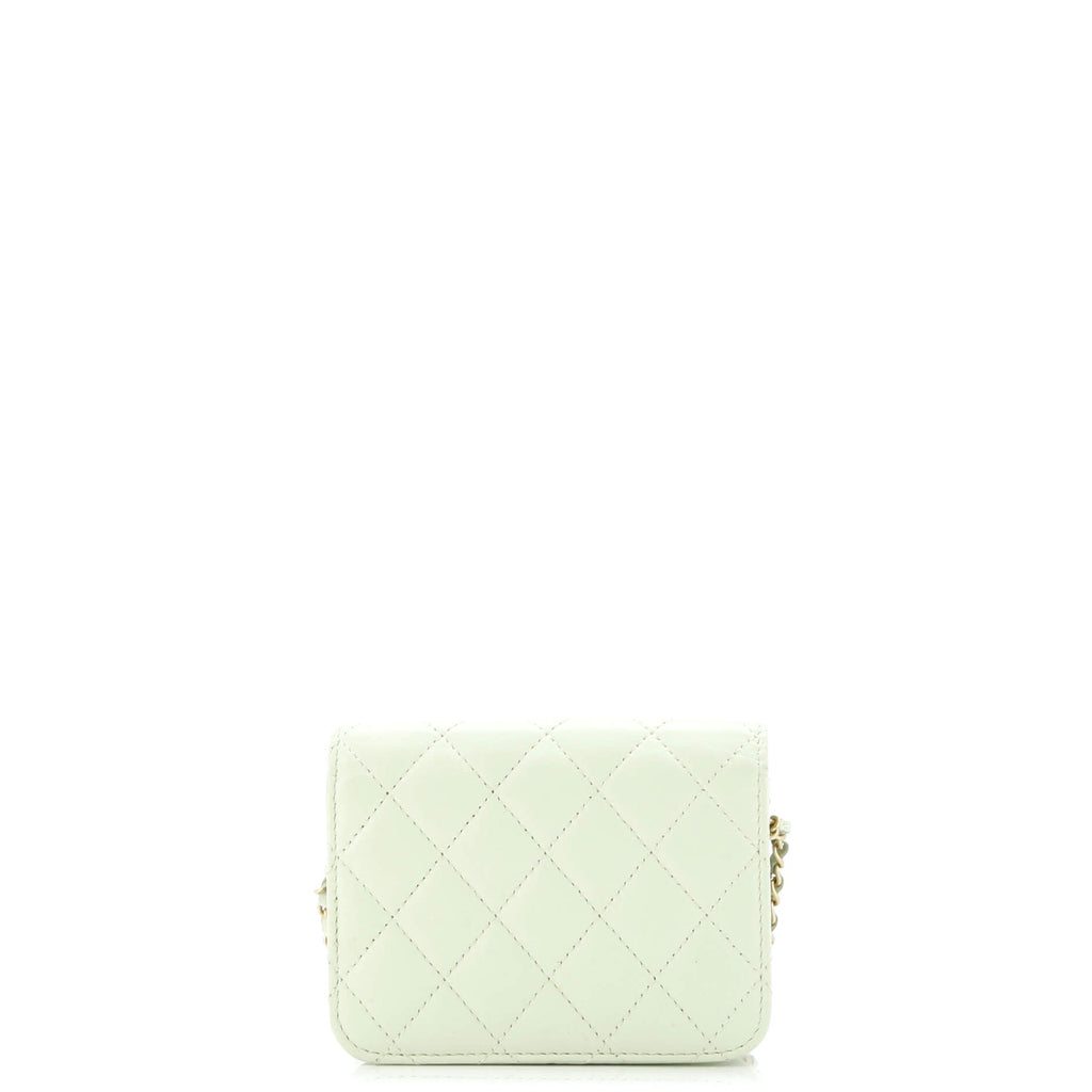 Pearl Crush Flap Clutch with Chain Quilted Lambskin Mini