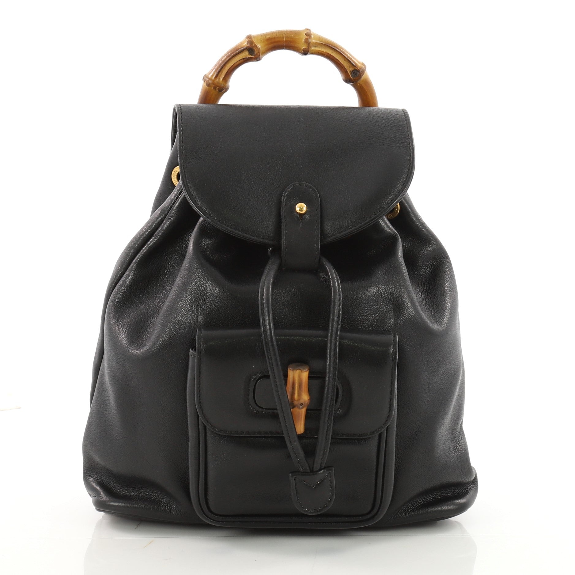 Vintage Bamboo Backpack Leather Mini