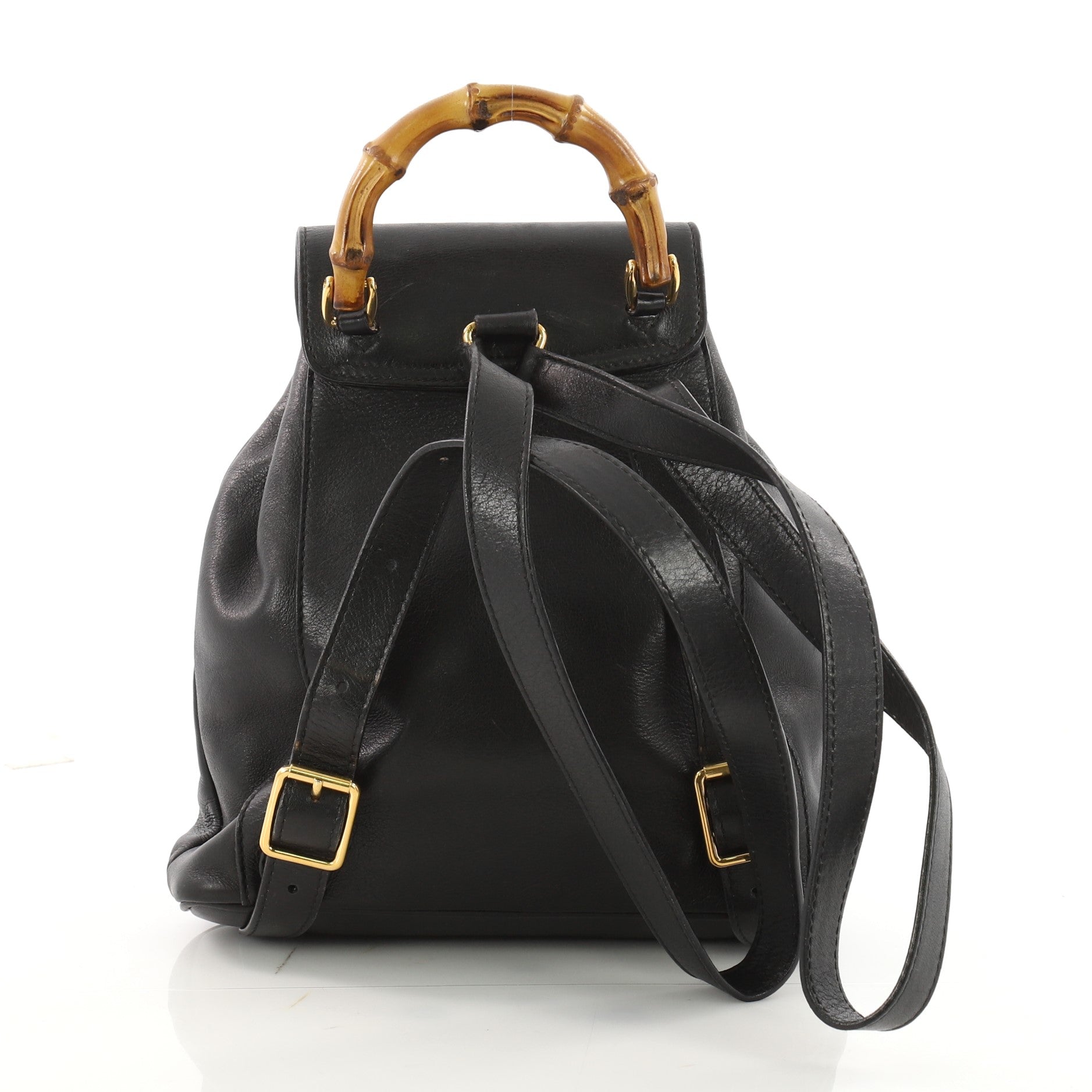 Vintage Bamboo Backpack Leather Mini