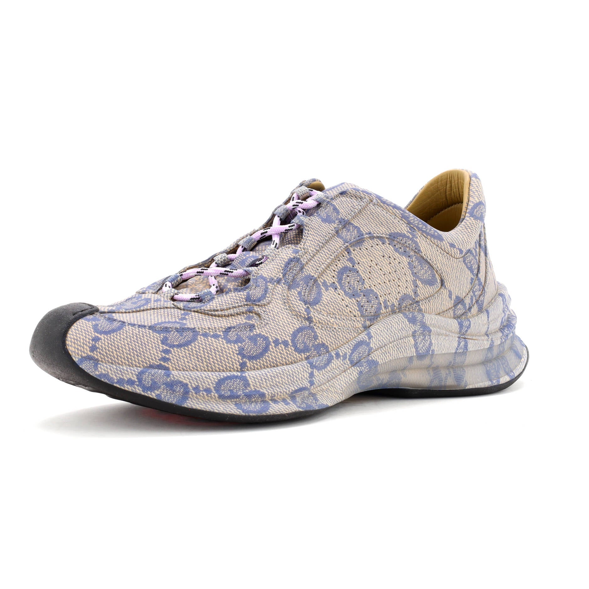 Women's Run Sneakers Monogram Print Leather
