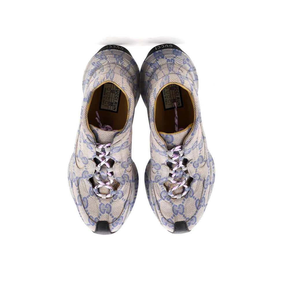 Women's Run Sneakers Monogram Print Leather