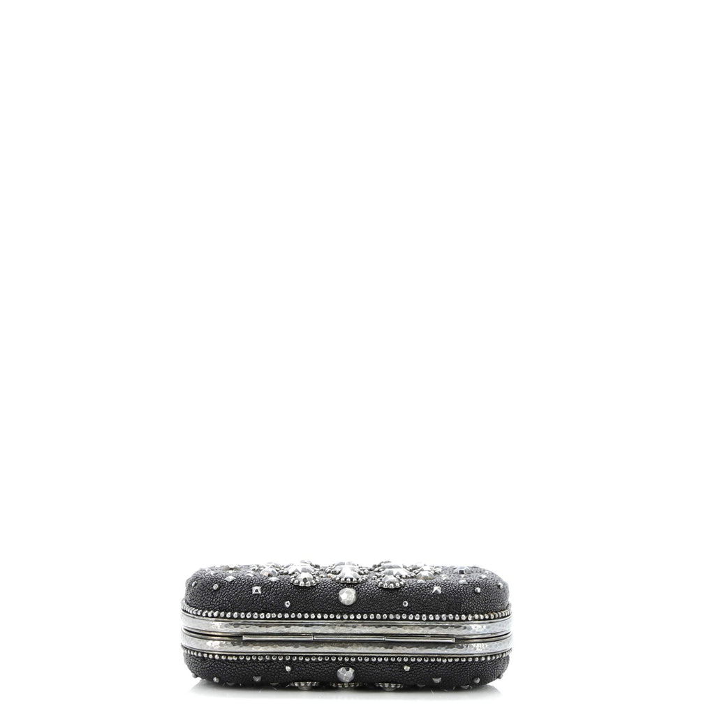 Box Knot Clutch Embellished Stingray Small