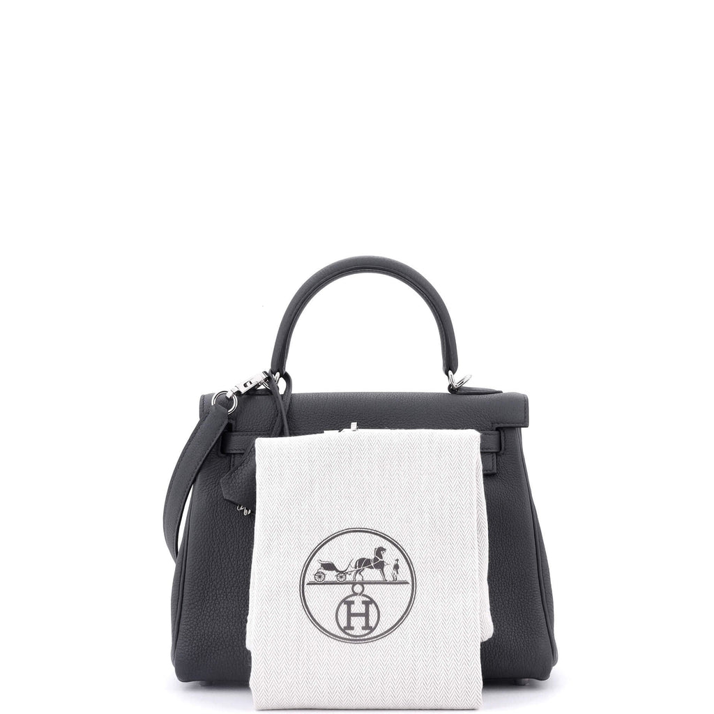 Kelly Handbag Grey Togo with Palladium Hardware 25