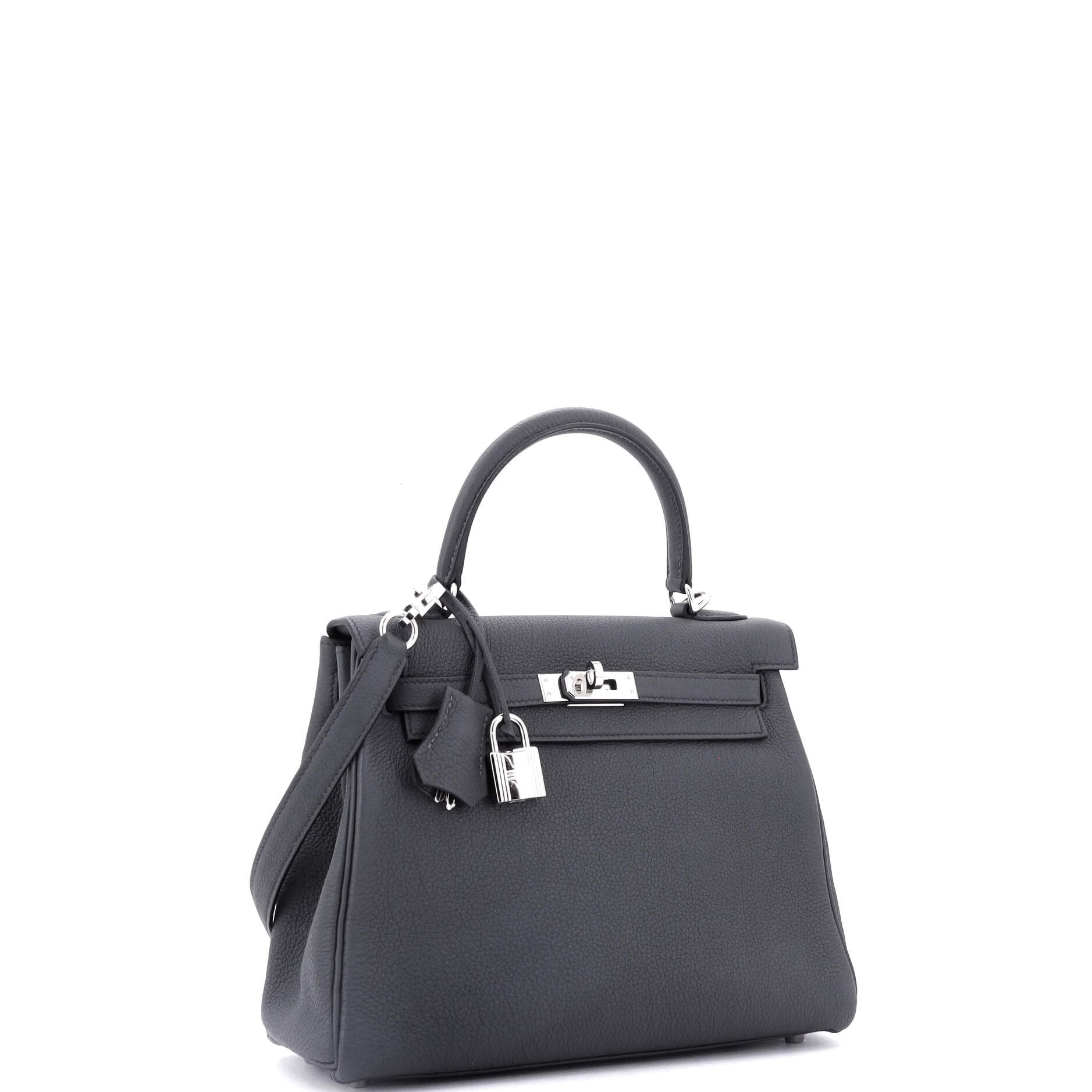 Kelly Handbag Grey Togo with Palladium Hardware 25