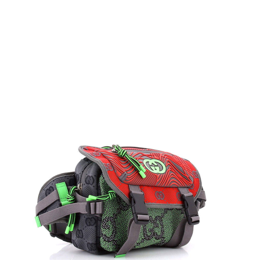 Buckle Flap Chest Strap Backpack GG Fabric with Rubber