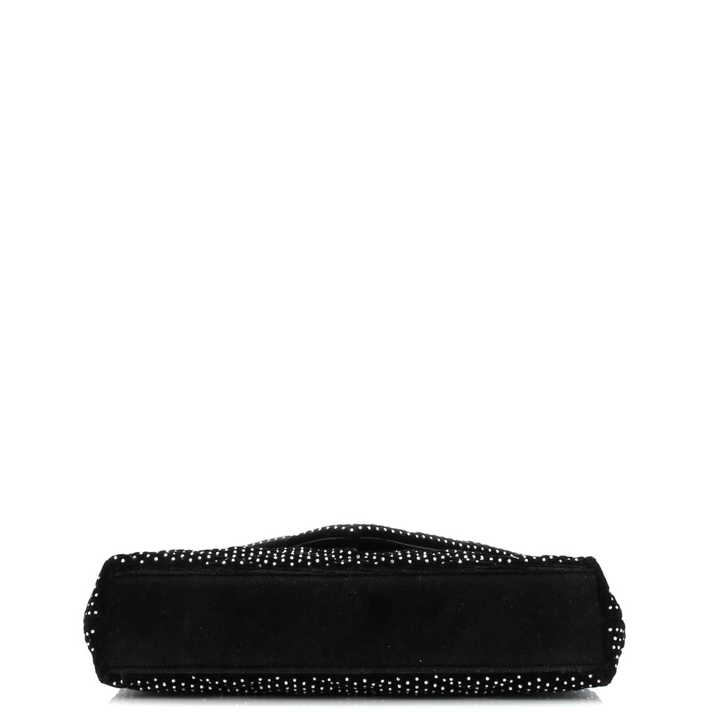 Sade Puffer Envelope Clutch Crystal Embellished Velvet Large