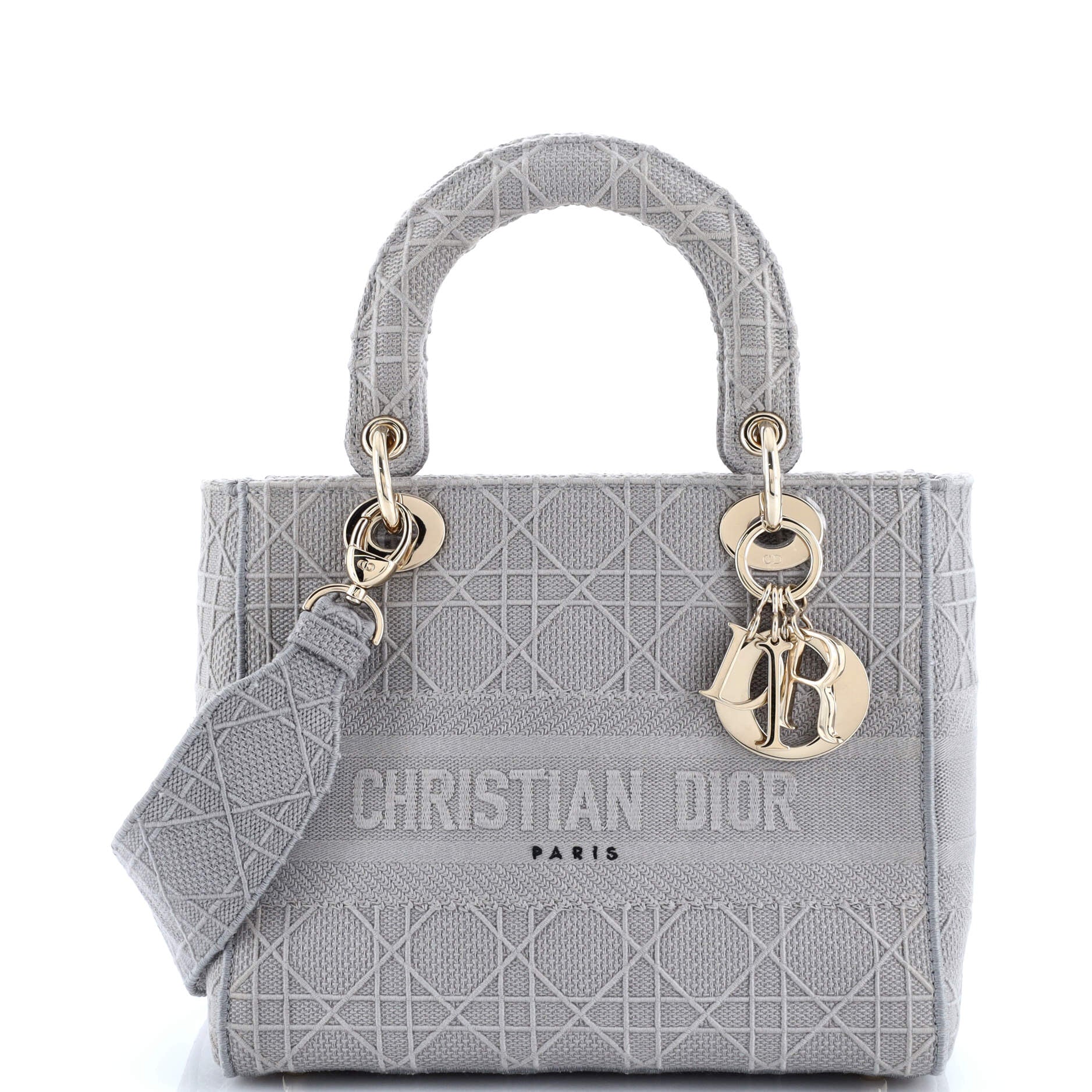 Lady D-Lite Bag Cannage Embroidered Canvas Medium