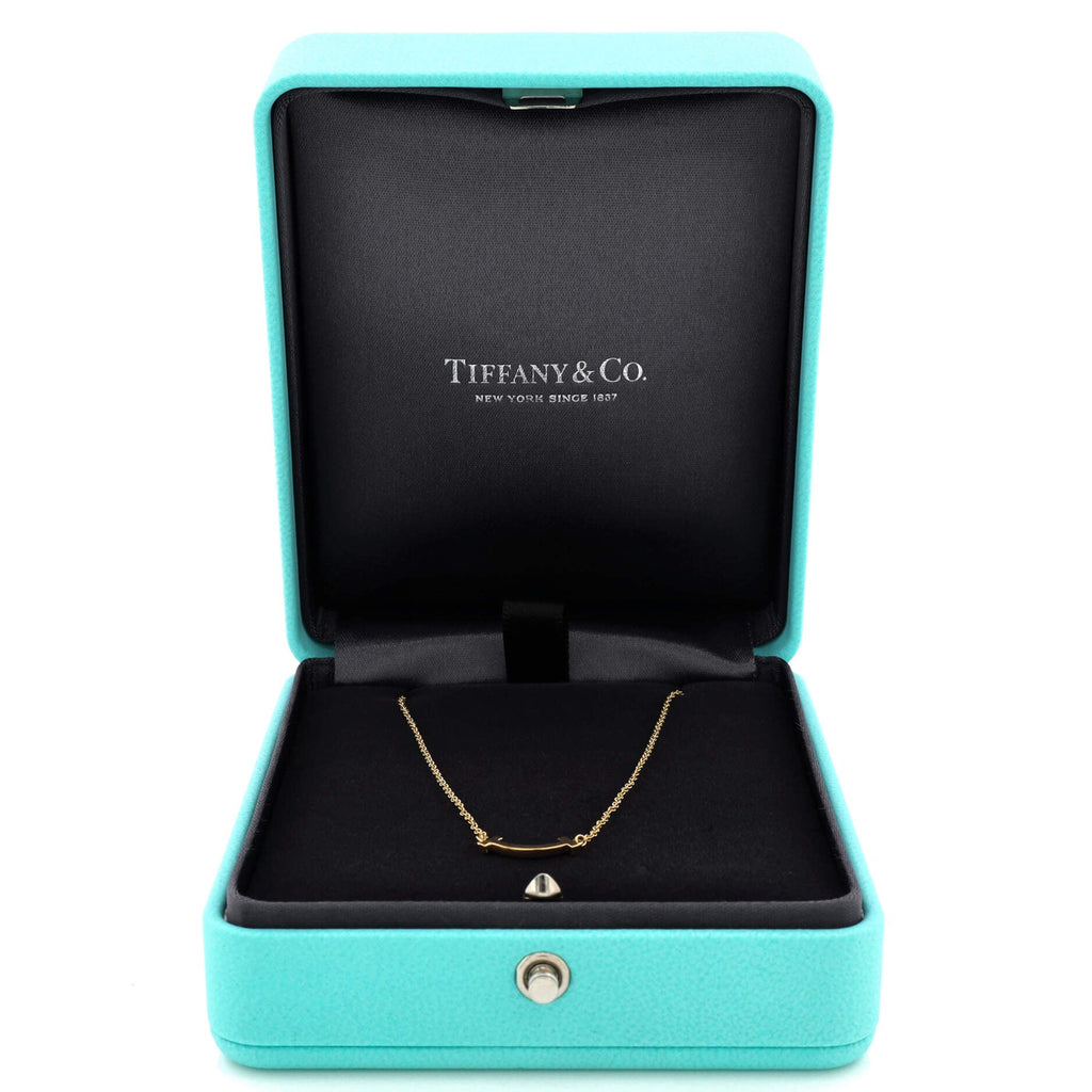 T Smile Pendant Necklace 18K Yellow Gold Mini