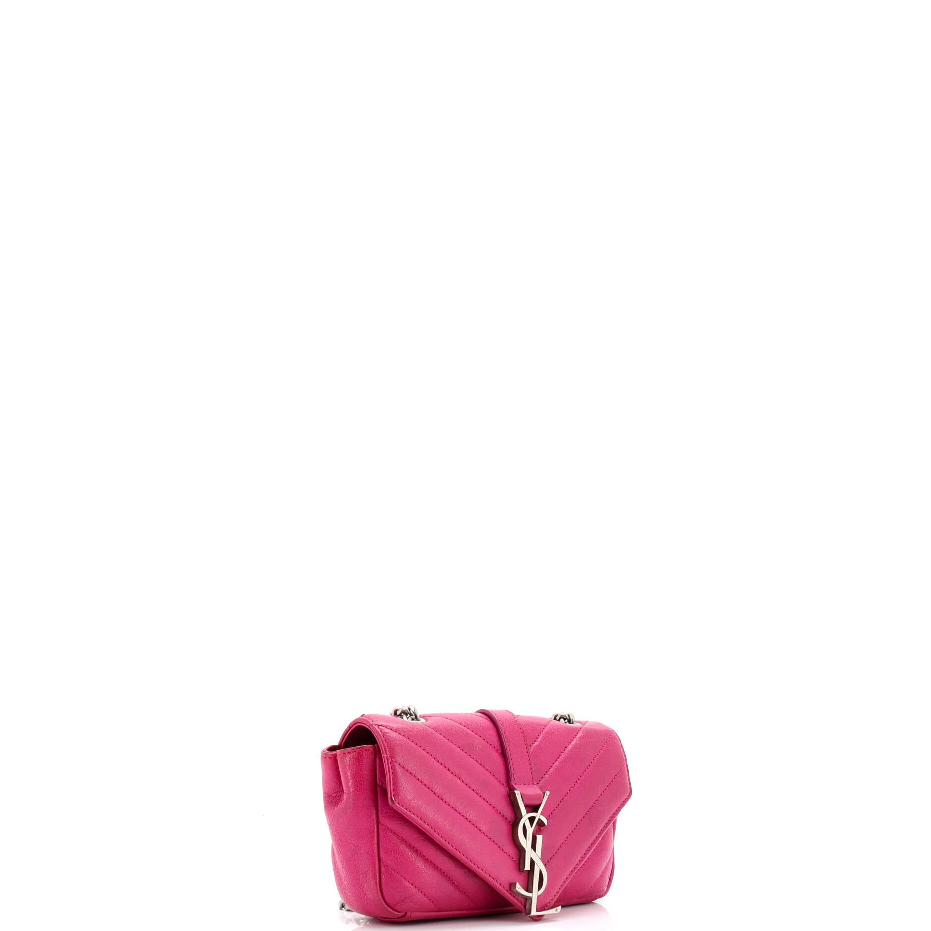 Classic Monogram College Chain Wallet Matelasse Chevron Leather