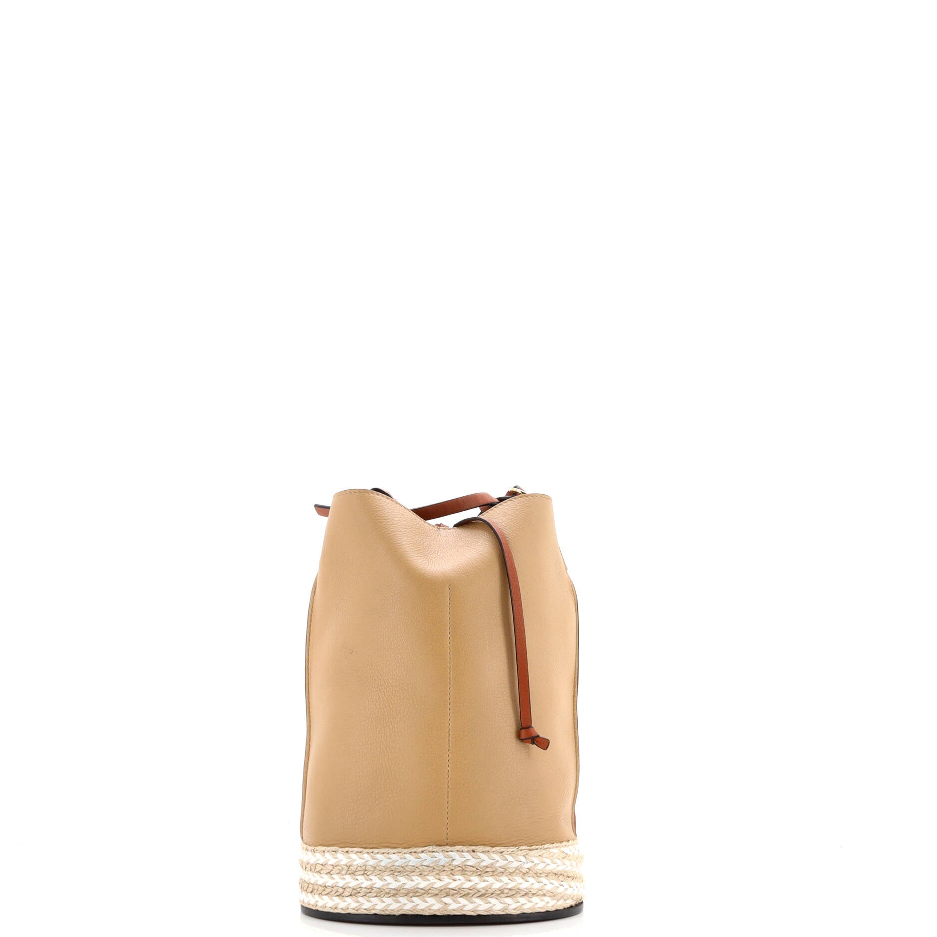 Gate Bucket Bag Leather and Suede with Raffia Medium