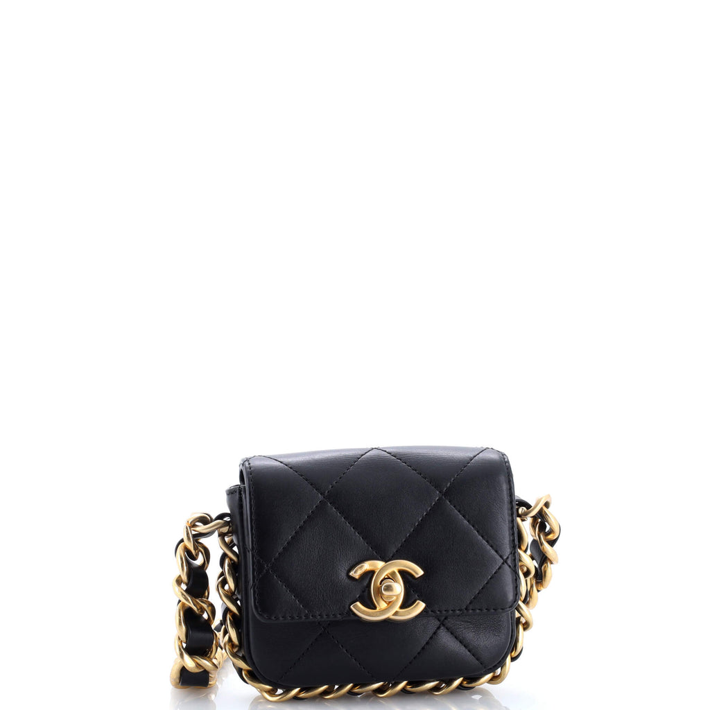 Framing Chain Flap Bag Quilted Calfskin Mini