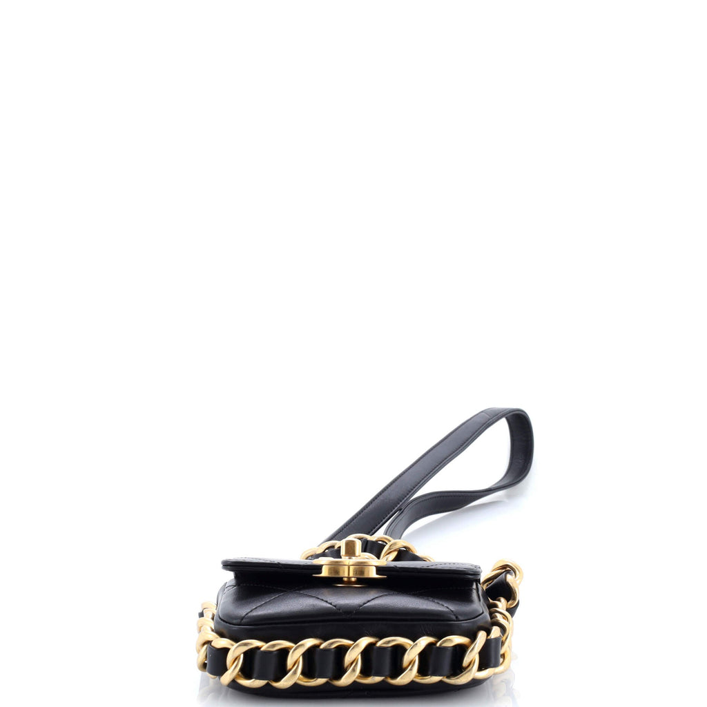 Framing Chain Flap Bag Quilted Calfskin Mini