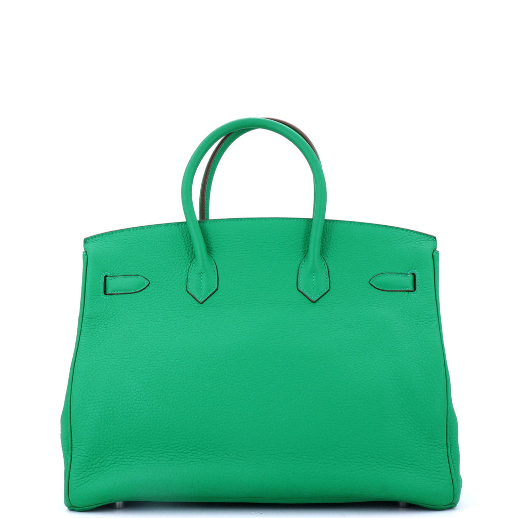 Birkin Handbag Menthe Clemence with Palladium Hardware 35