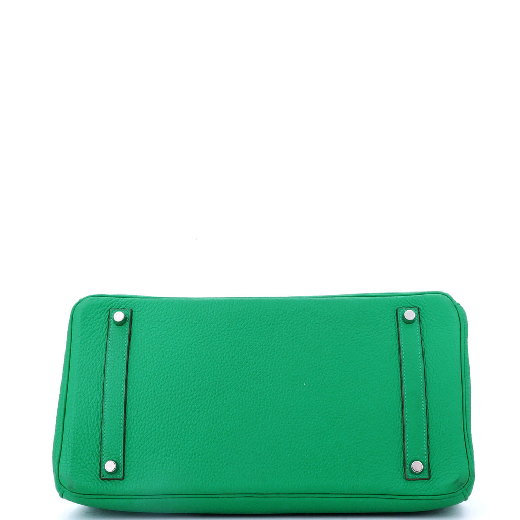 Birkin Handbag Menthe Clemence with Palladium Hardware 35