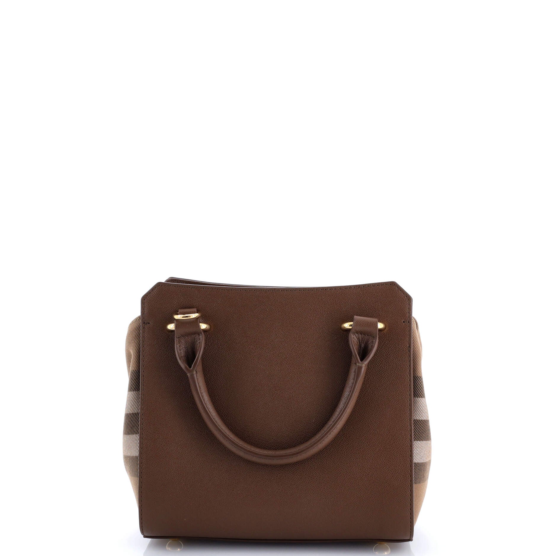 Banwell Tote Leather and House Check Canvas Mini
