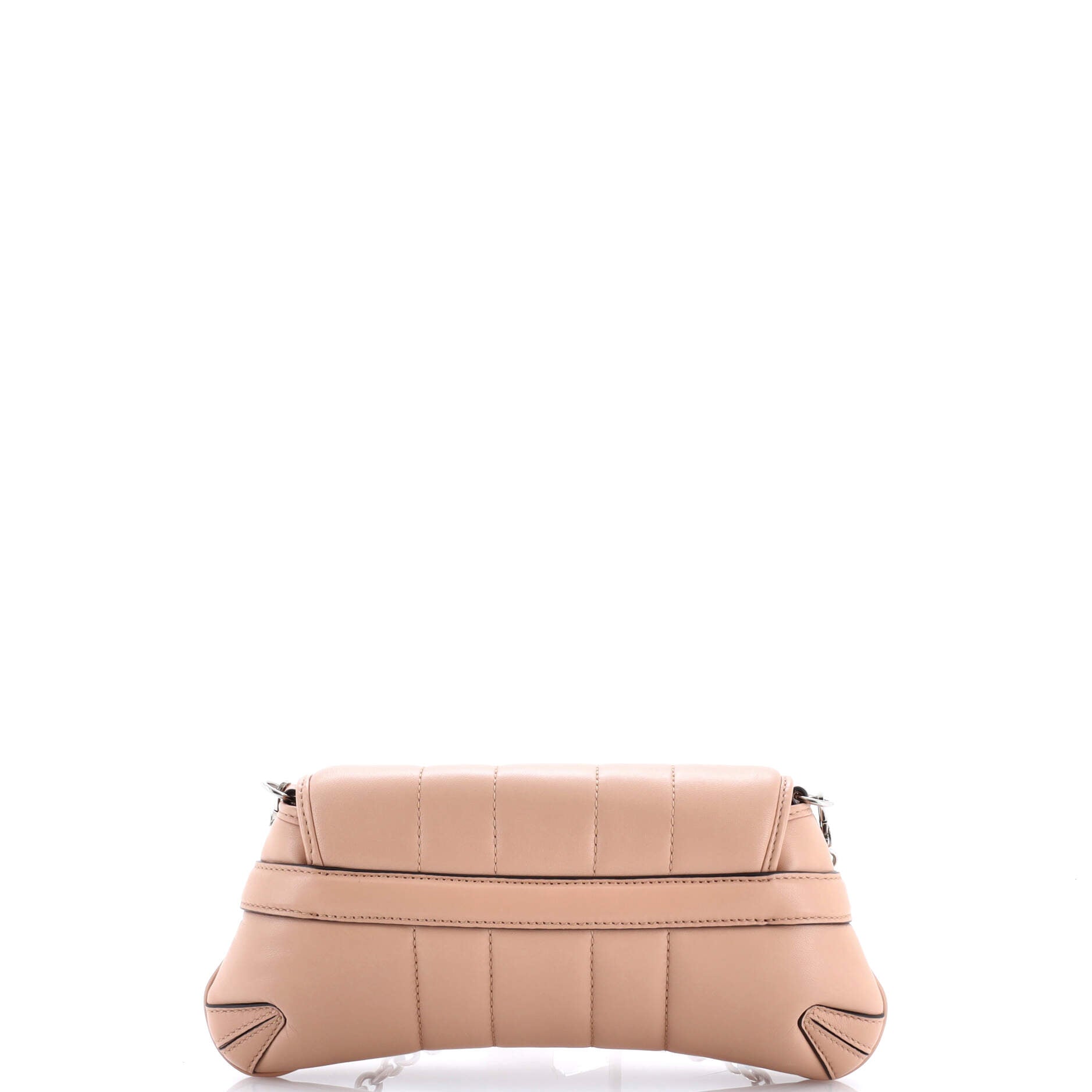 Horsebit Chain Shoulder Bag Vertical Quilted Leather Small