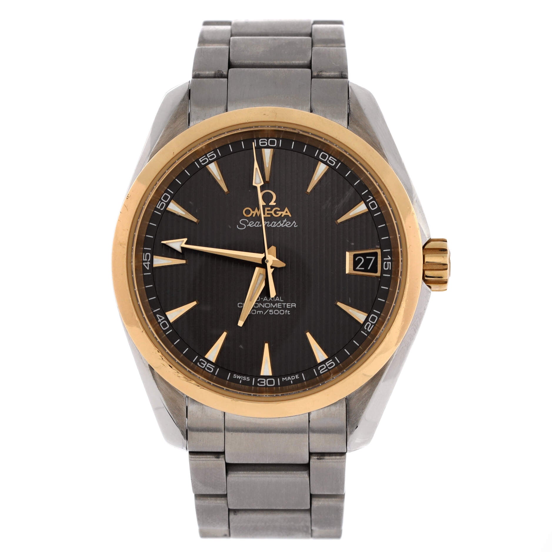 Seamaster Aqua Terra 150M Co-Axial Chronometer Automatic Watch Stainless Steel and Yellow Gold 38