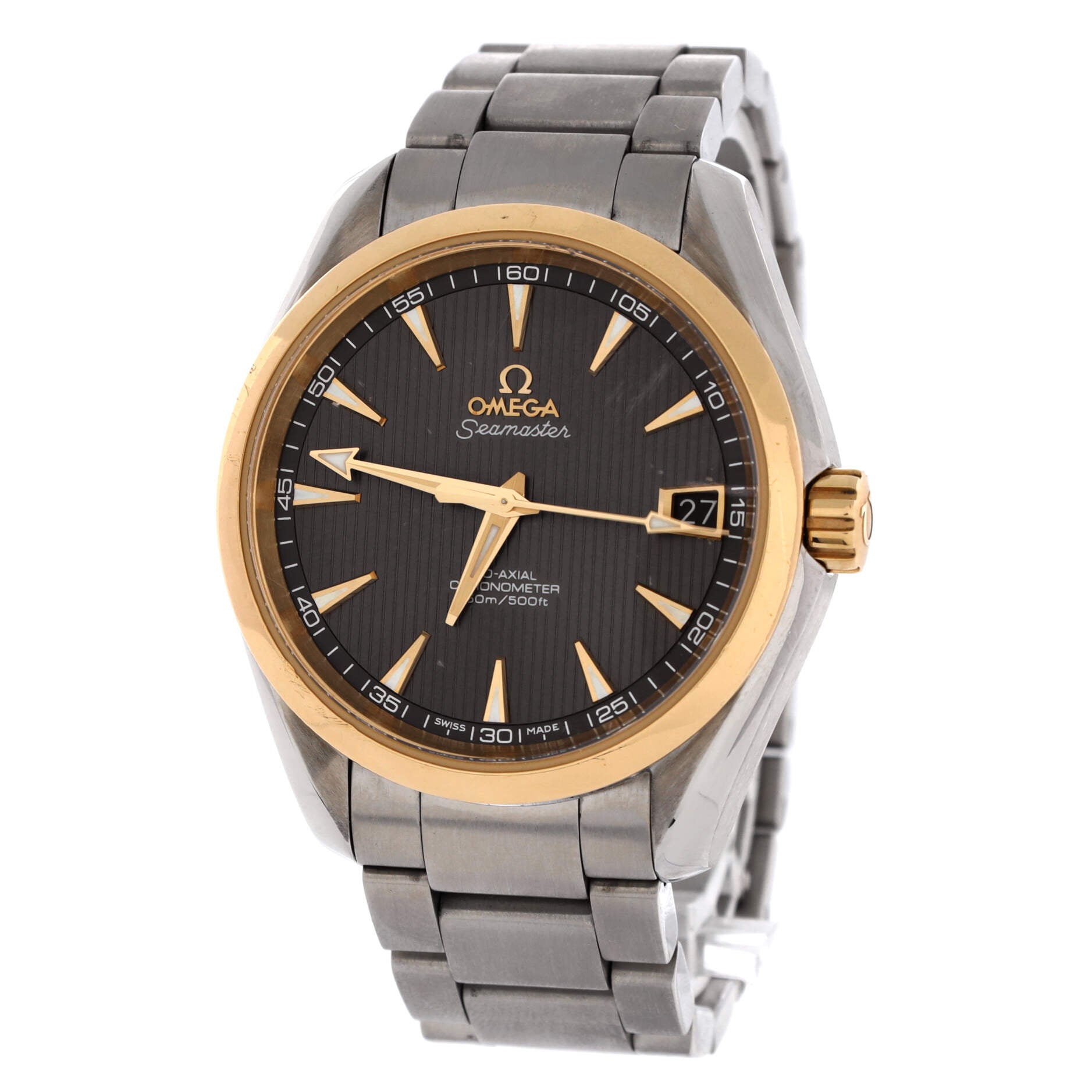 Seamaster Aqua Terra 150M Co-Axial Chronometer Automatic Watch Stainless Steel and Yellow Gold 38
