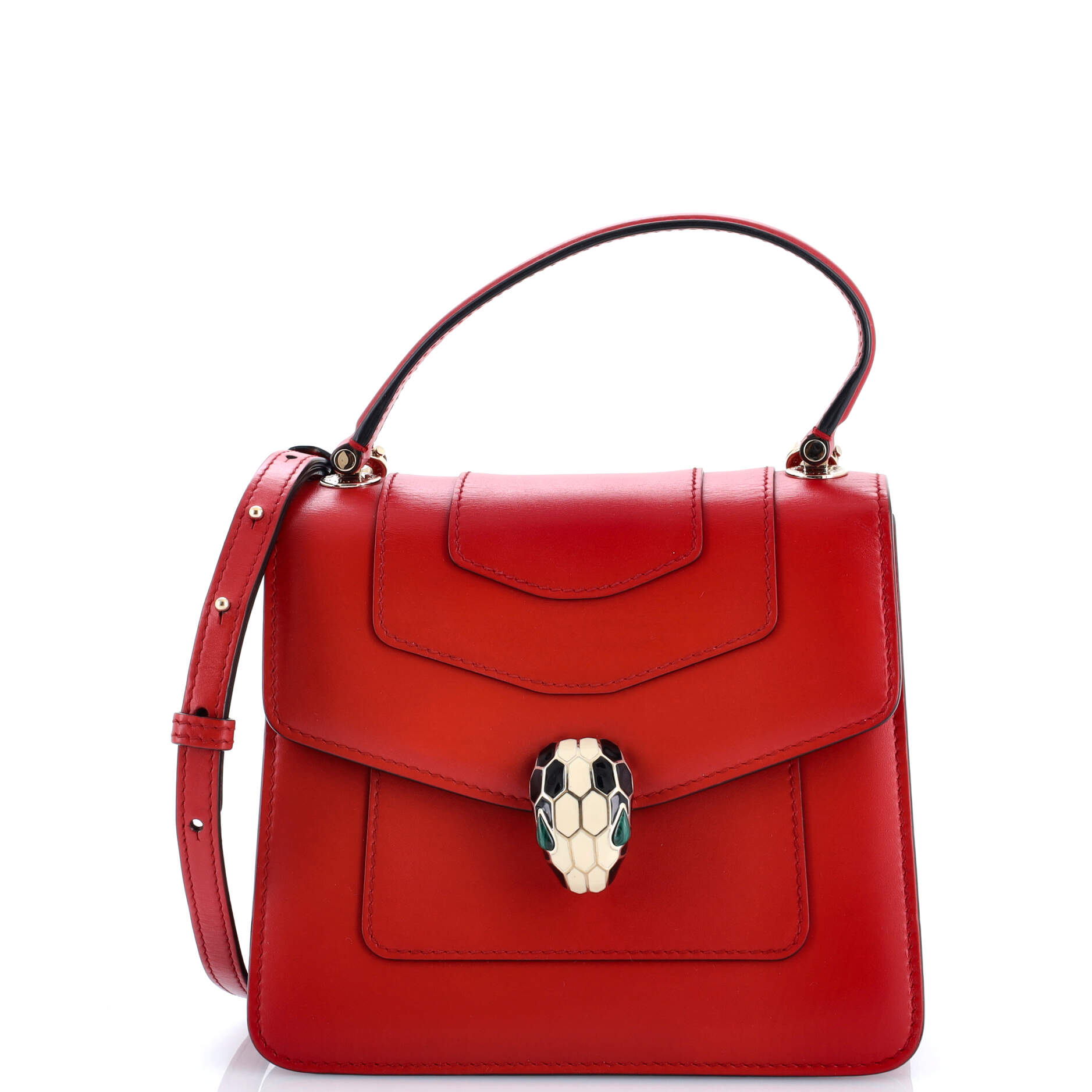 Serpenti Forever Top Handle Bag Leather Small