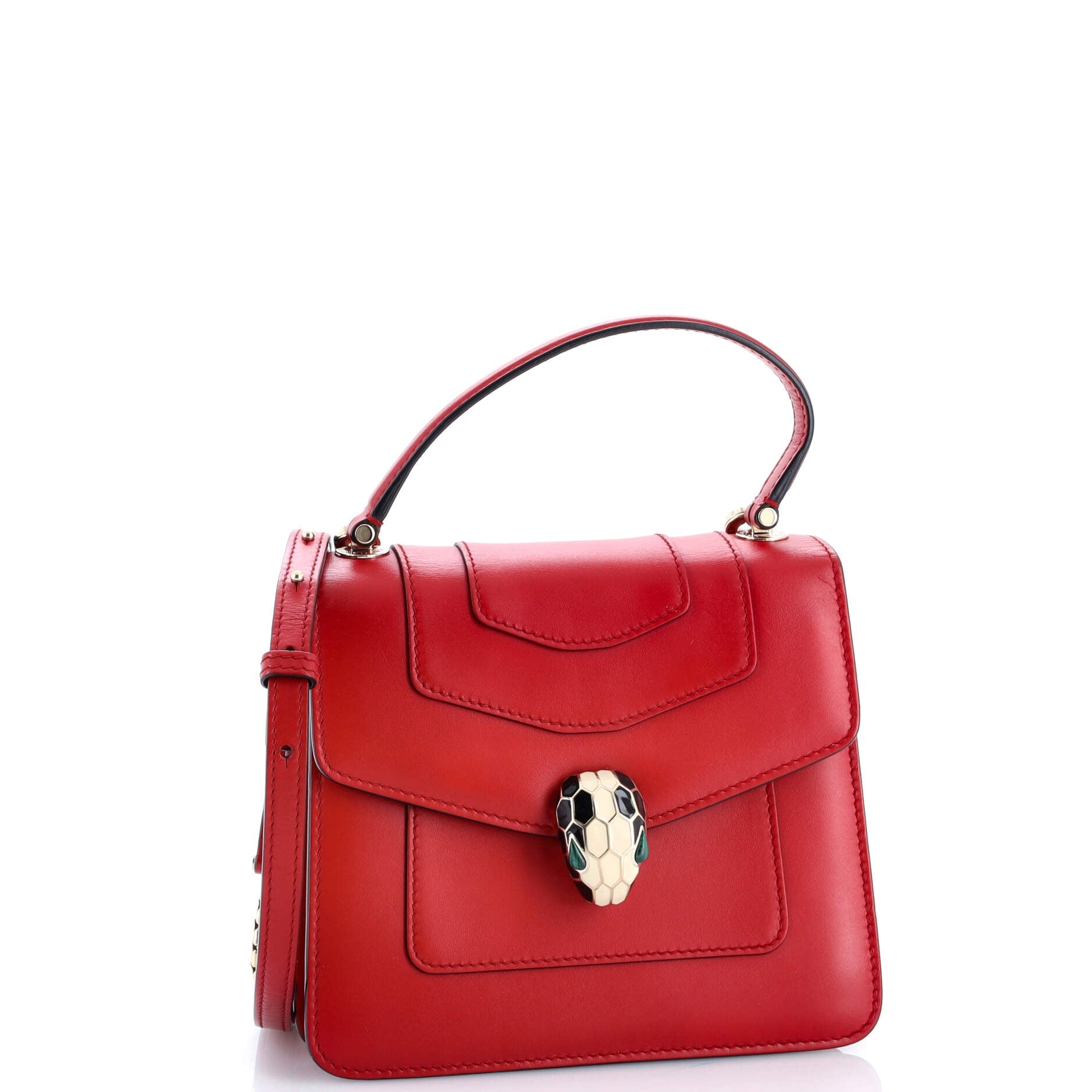 Serpenti Forever Top Handle Bag Leather Small