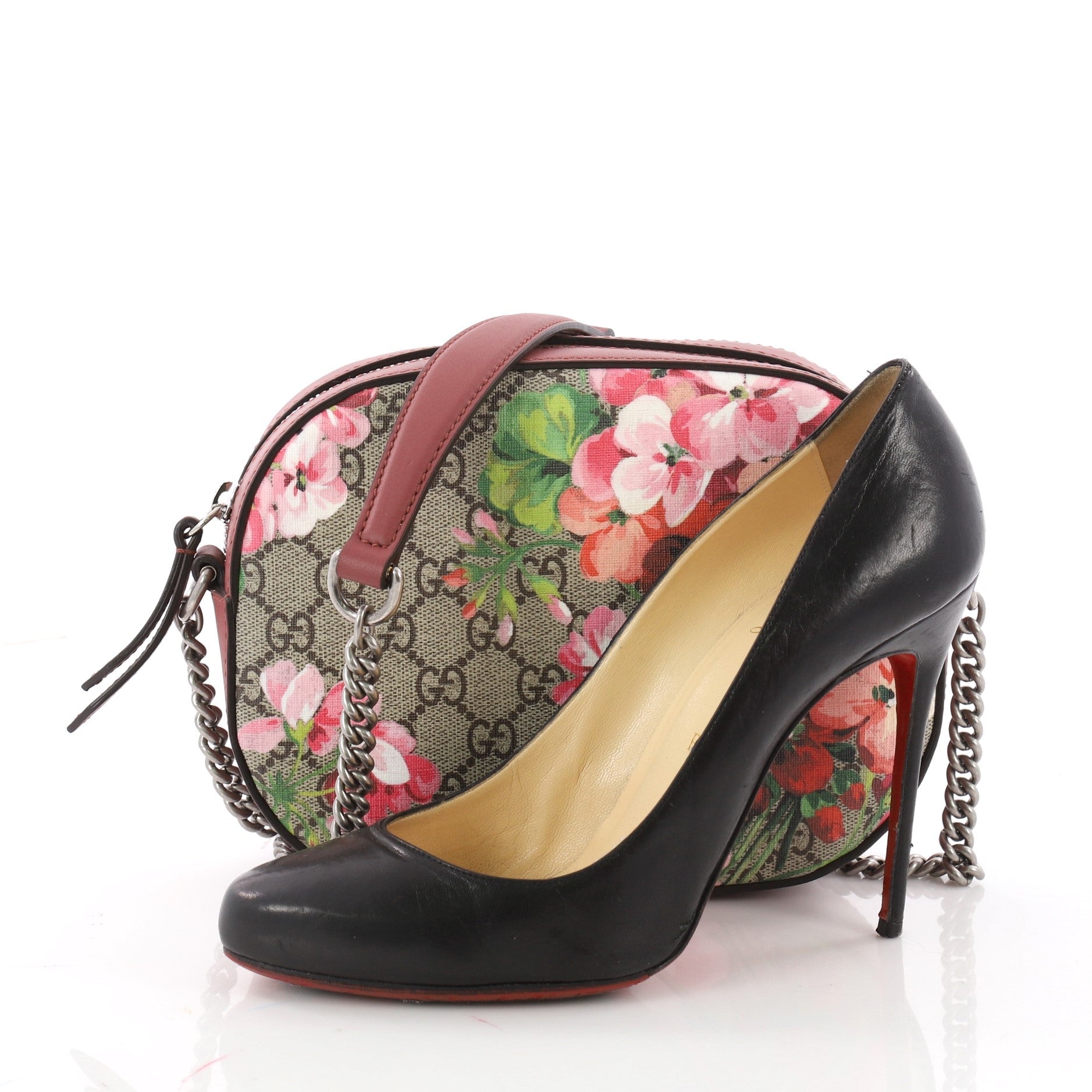 Chain Crossbody Bag Blooms Print GG Coated Canvas Mini
