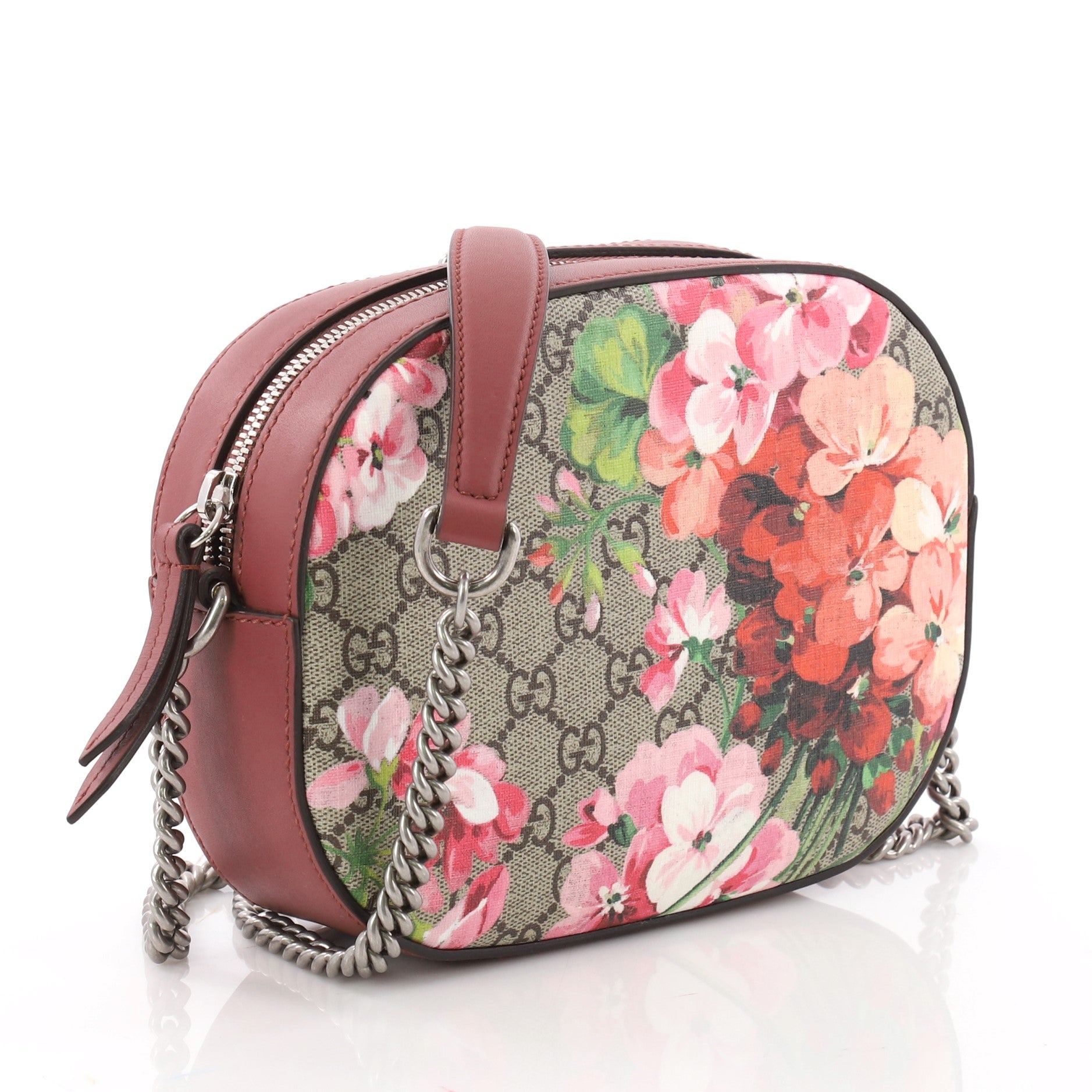 Chain Crossbody Bag Blooms Print GG Coated Canvas Mini