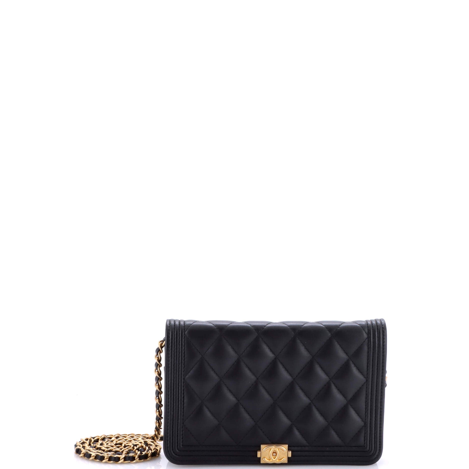 Boy Wallet on Chain Quilted Lambskin