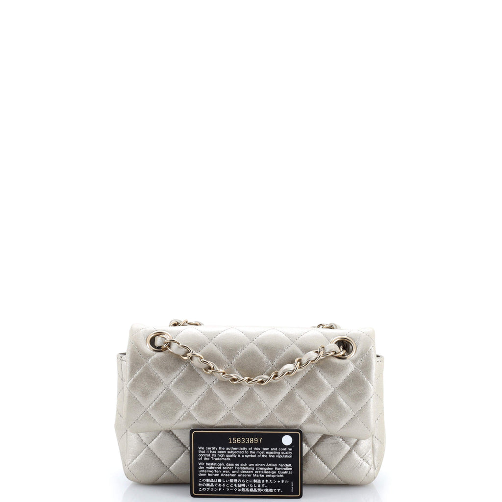 Classic Single Flap Bag Quilted Iridescent Calfskin Mini