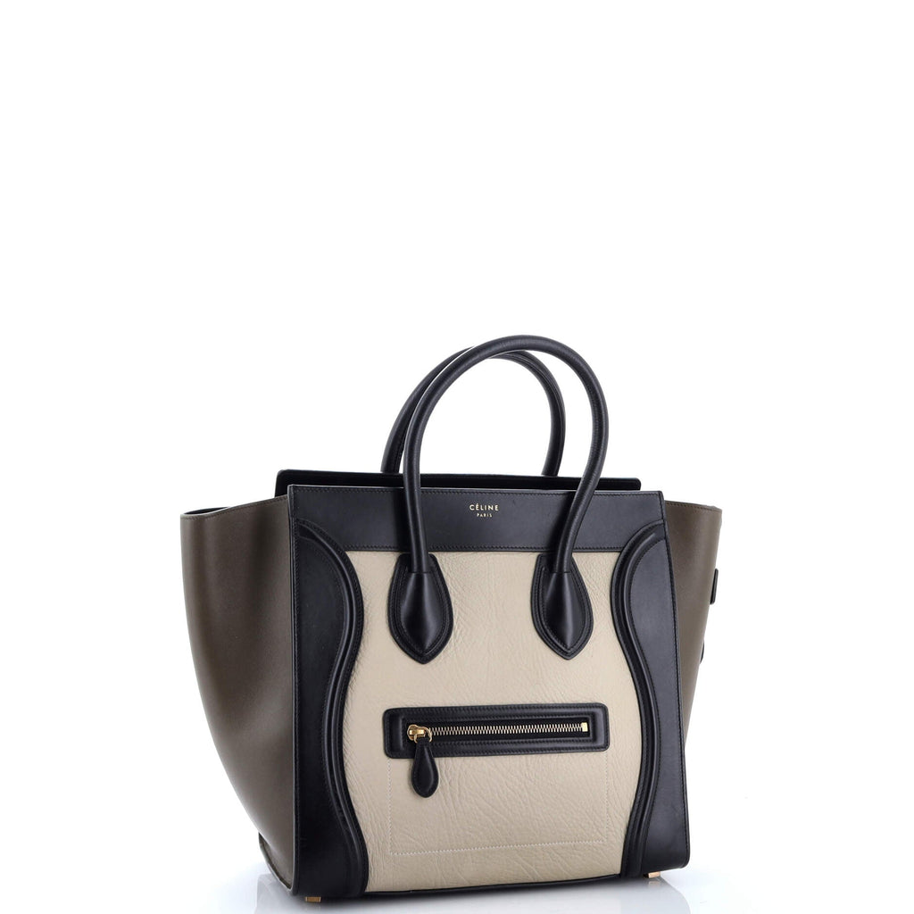 Tricolor Luggage Bag Leather Mini