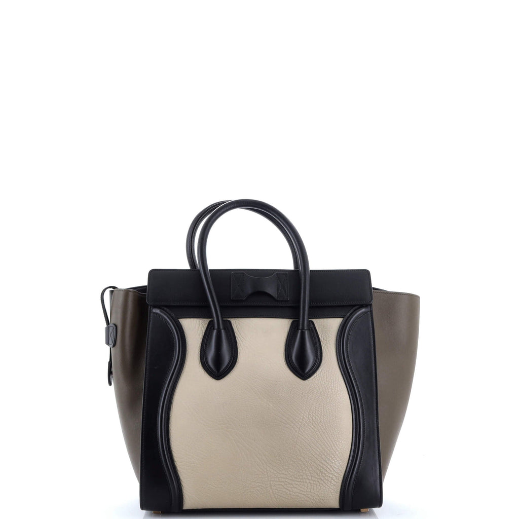 Tricolor Luggage Bag Leather Mini