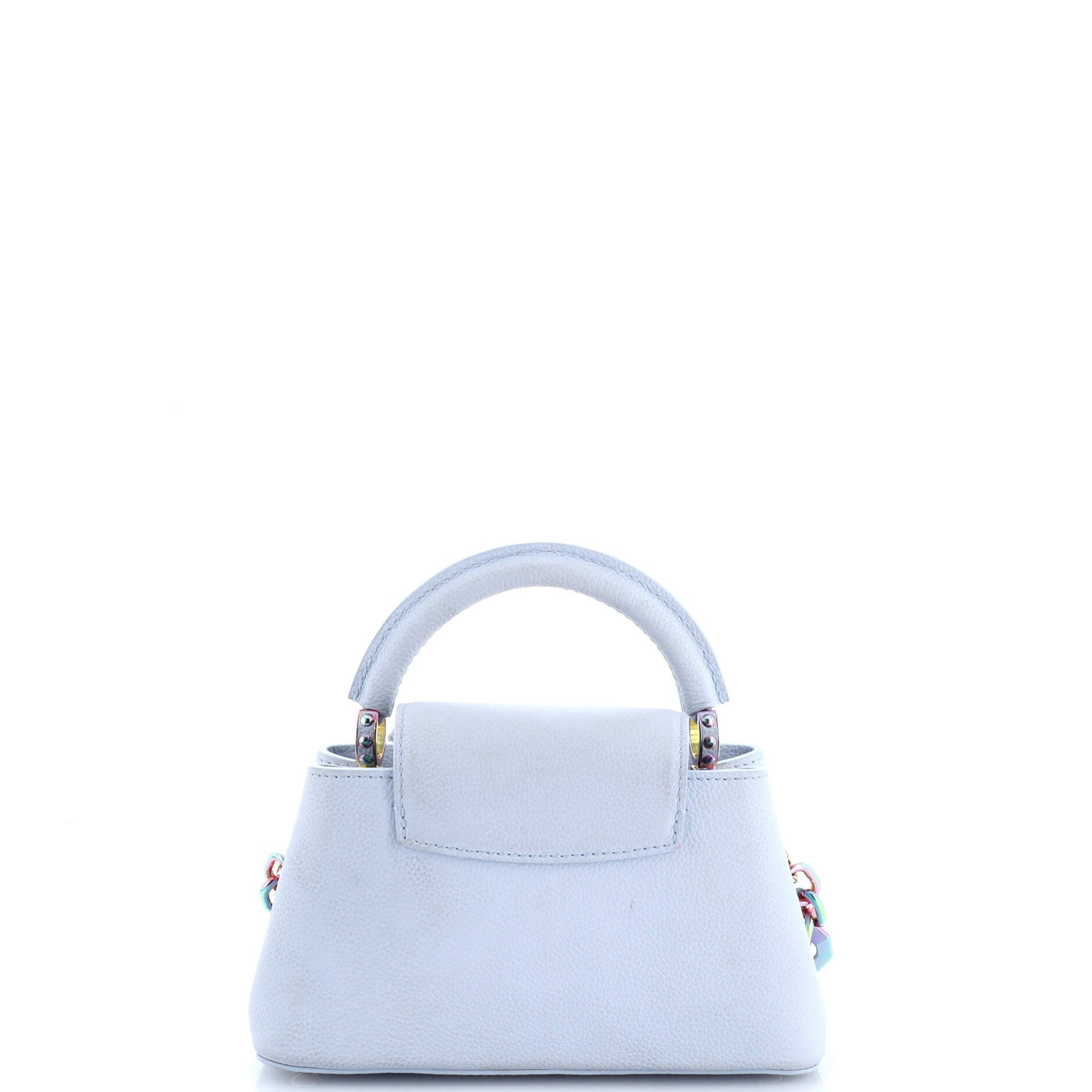 Capucines East West Bag Leather with Iridescent Hardware Mini