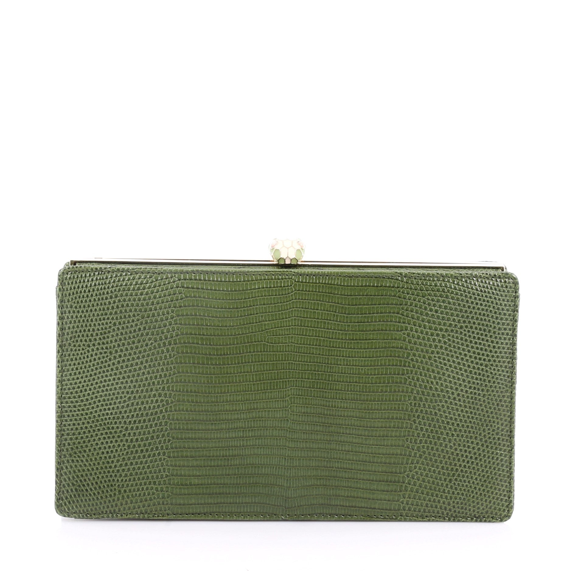 Serpenti Frame Clutch Lizard Small