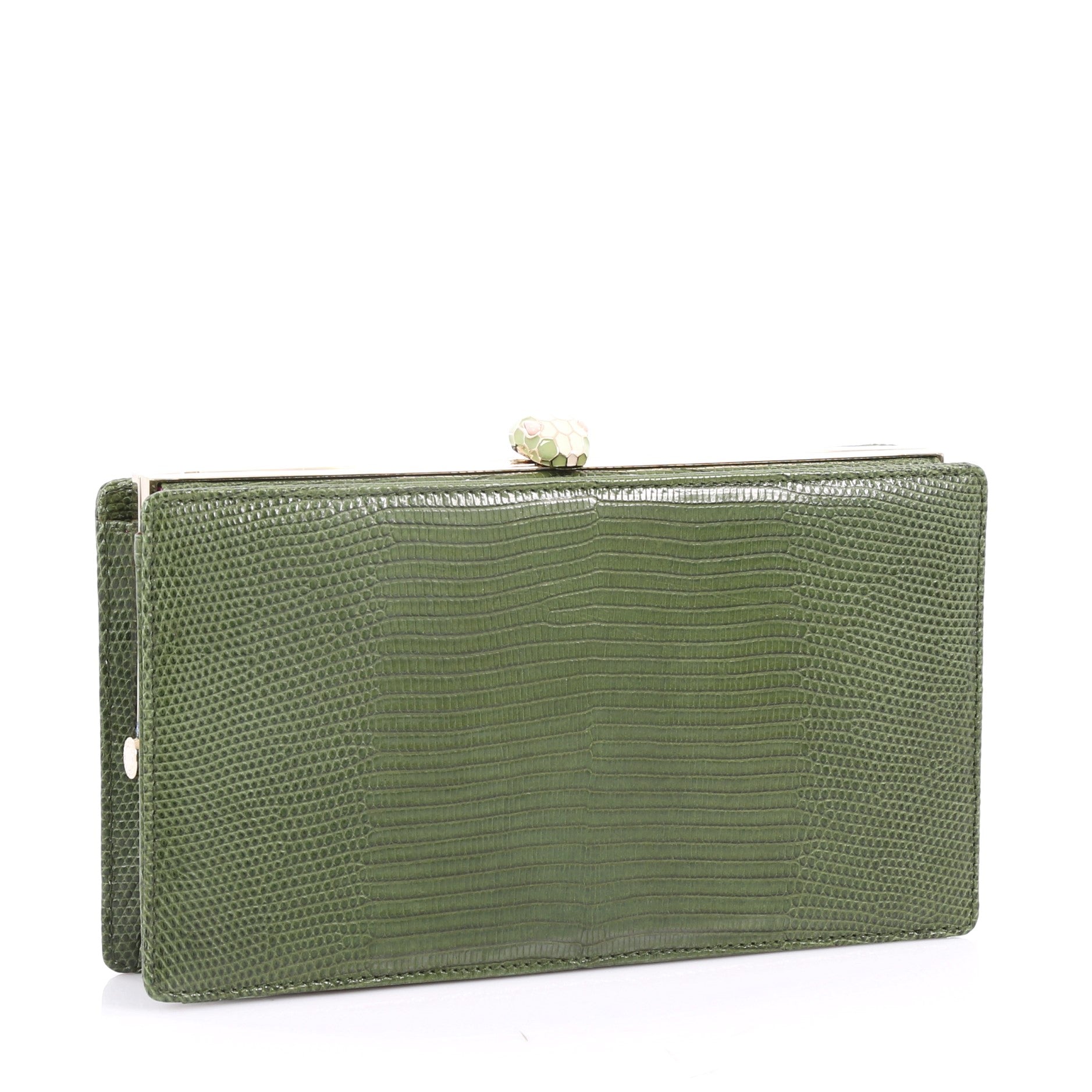 Serpenti Frame Clutch Lizard Small