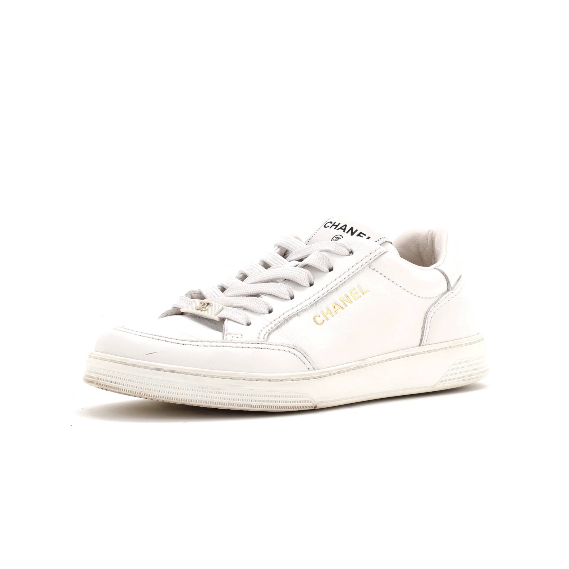 Women's CC Logo Low-Top Sneakers Leather
